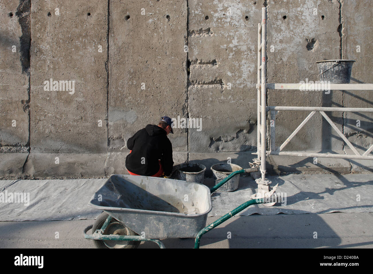Berlin, Germany, renovation work on the Berlin Wall Stock Photo