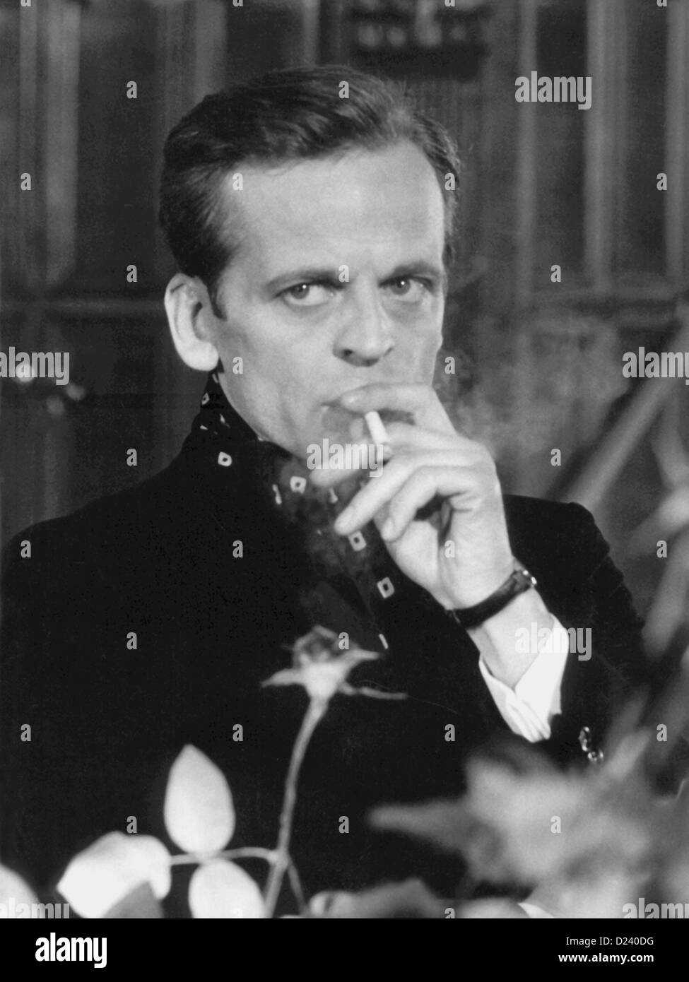 (dpa files) - German actor Klaus Kinski in a movie scene of the Edgar Wallace film 'A doppia faccia' ('Double Face'), 1969. An 'enfant terrible' of the film industry, Kinski's films include 'Buddy Buddy', 'For a Few Dollars More', as well as 'Aguirre, der Zorn Gottes' ('Aguirre: The Wrath of God') and 'Nosferatu: Phantom der Nacht' ('Nosferatu the Vampire'). Kinski was born on 18 October 1926 in Danzig, Germany (now Gdansk, Poland) under the name of Nikolaus Guenther Nakszynski and died on 23 November 1991 in Lagunitas, California, of a heart attack. Stock Photo