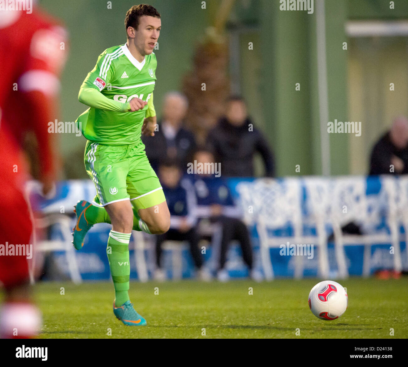 Wolfsburg's Ivan Perisic plays the ball during the test match between VfL Wolfsburg and Standard Liege at Arcadia Stadium in Kadriye, Turkey. Wolfsburg won the match 3-1. Photo: Soeren Stache Stock Photo