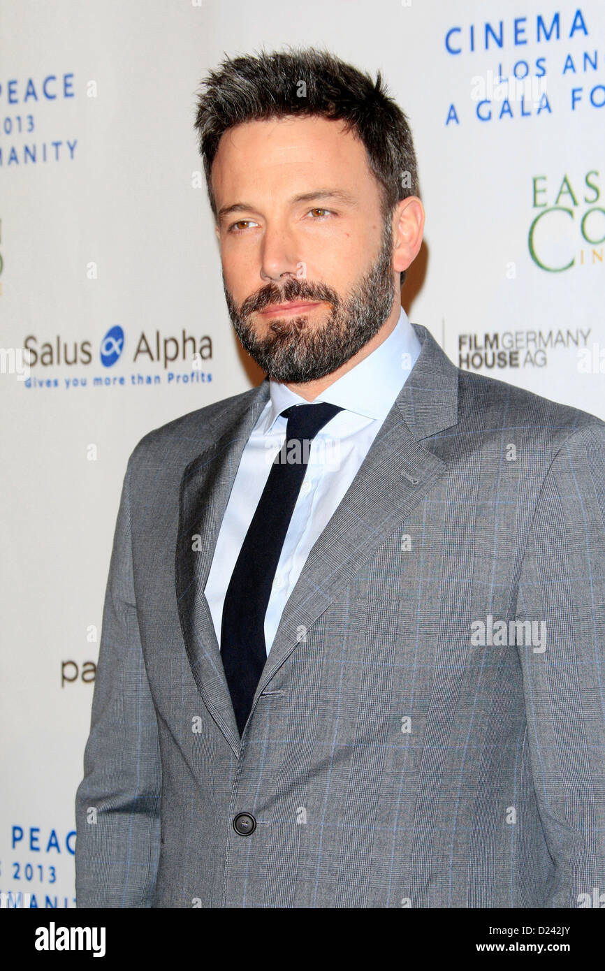 Ben Affleck attends the Cinema For Peace Foundation's 2013 Gala For Humanity at Beverly Hills Hotel on January 11, 2013 in Beverly Hills, California. Stock Photo