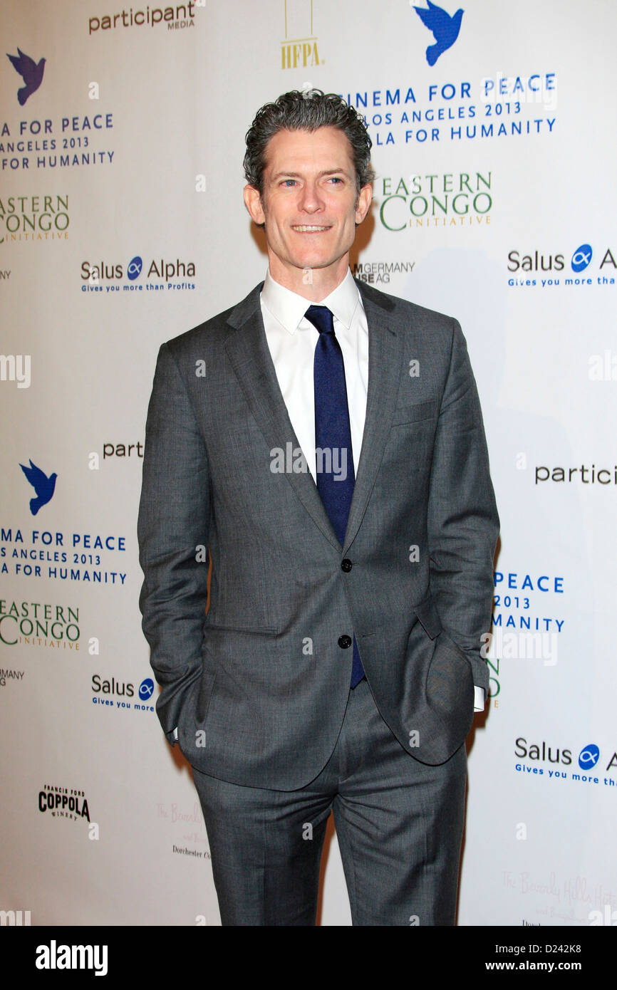 Peter Twyman attends the Cinema For Peace Foundation's 2013 Gala For Humanity at Beverly Hills Hotel on January 11, 2013 in Beverly Hills, California. Stock Photo