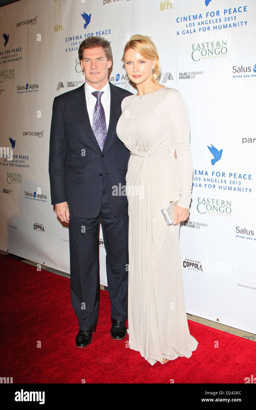 Veronica Ferres and Carsten Maschmeyer attend the Cinema For Peace Foundation's 2013 Gala For Humanity at Beverly Hills Hotel on January 11, 2013 in Beverly Hills, California. Stock Photo