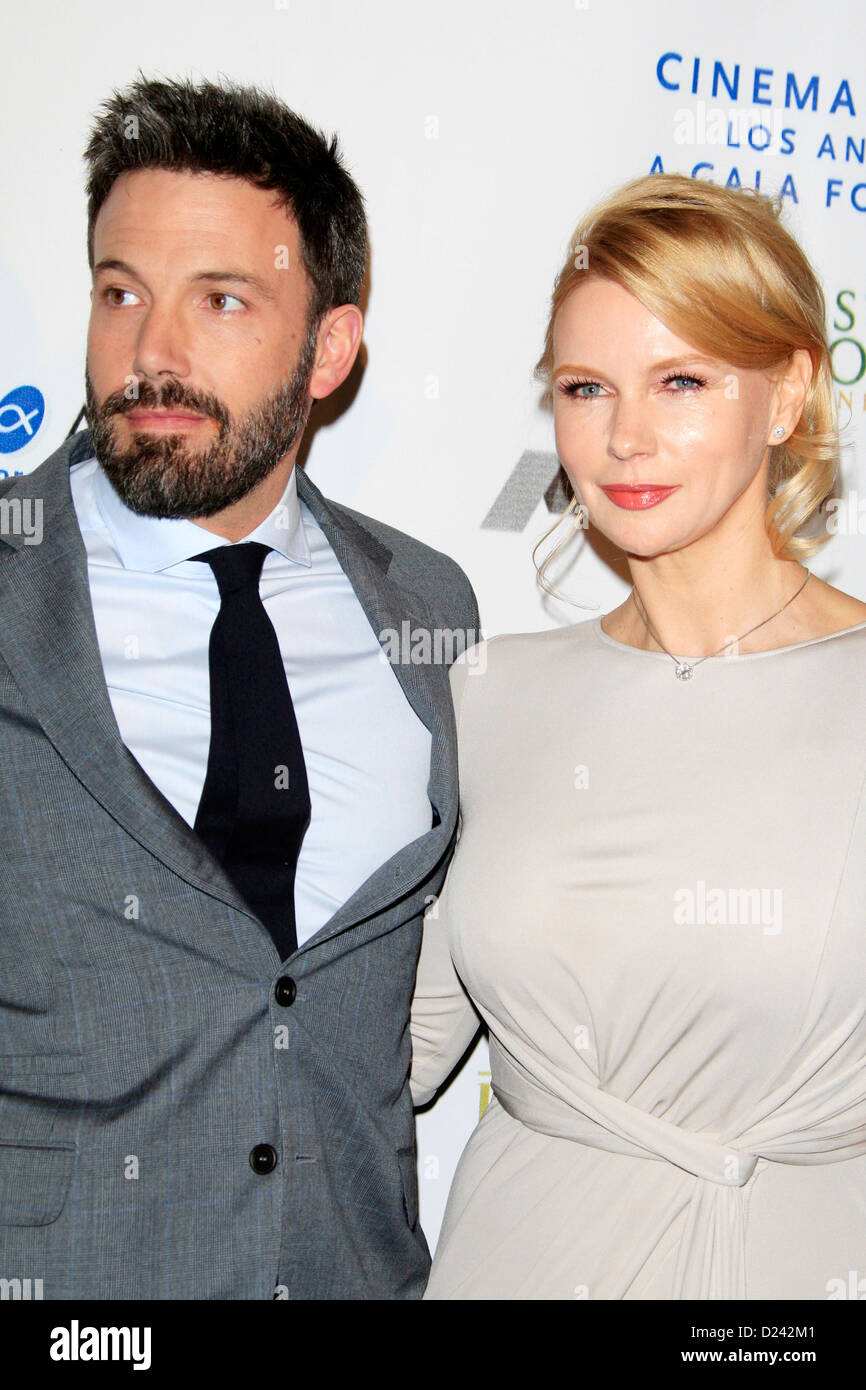 Ben Affleck and Veronica Ferres attend the Cinema For Peace Foundation's 2013 Gala For Humanity at Beverly Hills Hotel on January 11, 2013 in Beverly Hills, California. Stock Photo