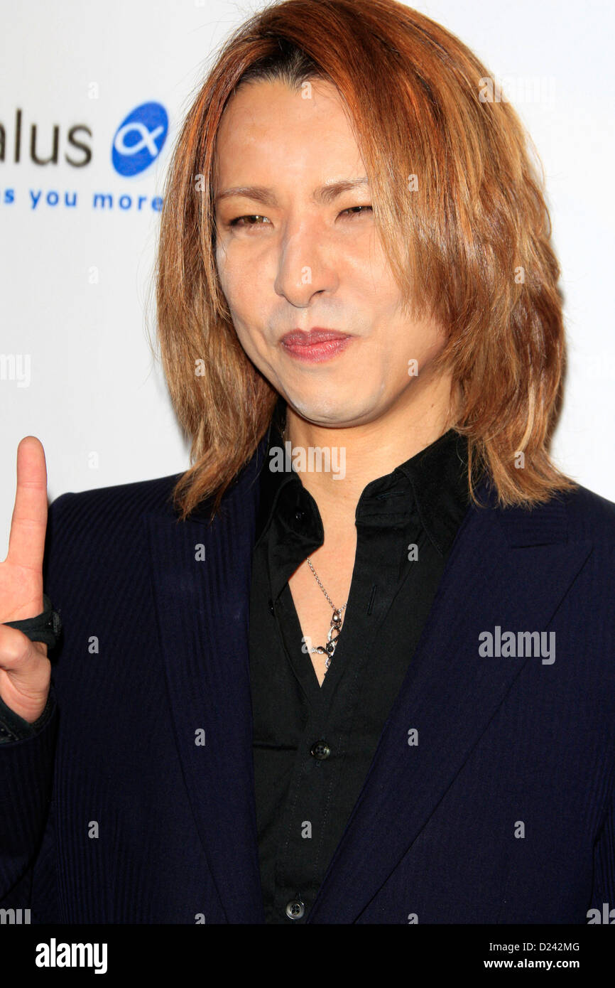 Yoshiki attends the Cinema For Peace Foundation's 2013 Gala For Humanity at Beverly Hills Hotel on January 11, 2013 in Beverly Hills, California. Stock Photo