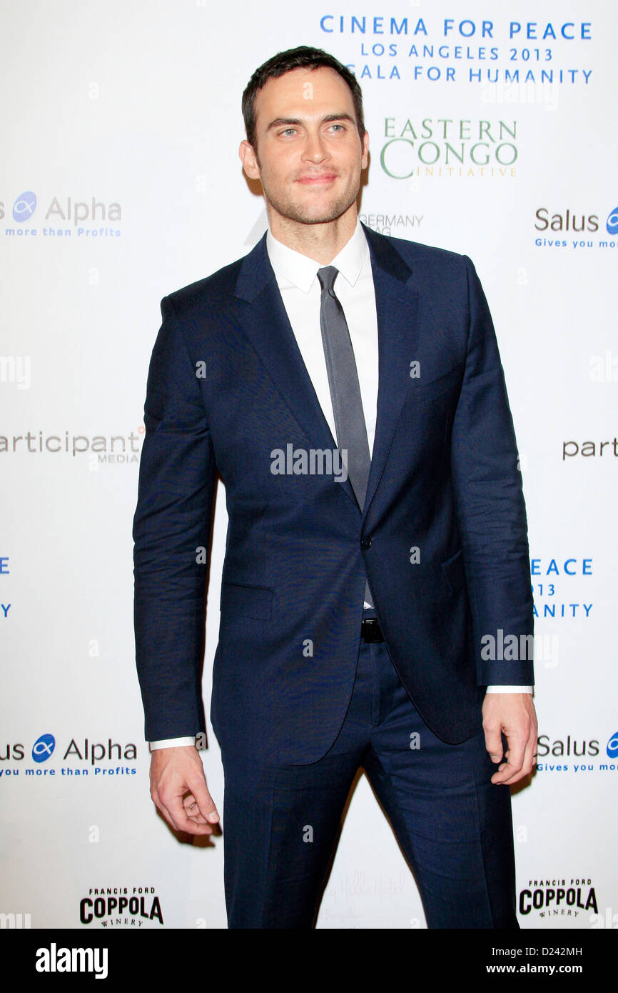 Cheyenne Jackson attends the Cinema For Peace Foundation's 2013 Gala For Humanity at Beverly Hills Hotel on January 11, 2013 in Beverly Hills, California. Stock Photo