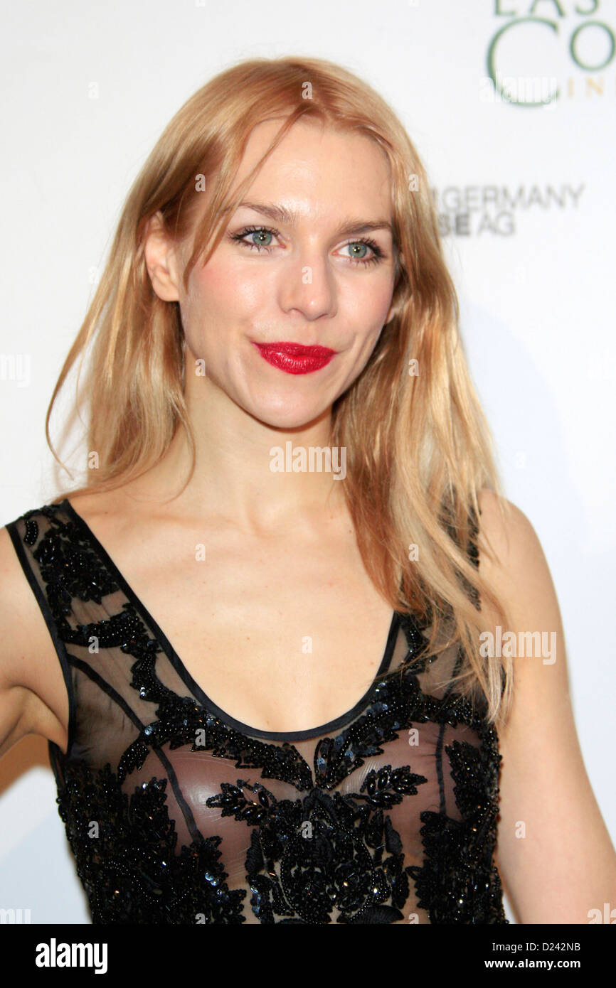 Julia Dietze attends the Cinema For Peace Foundation's 2013 Gala For Humanity at Beverly Hills Hotel on January 11, 2013 in Beverly Hills, California. Stock Photo