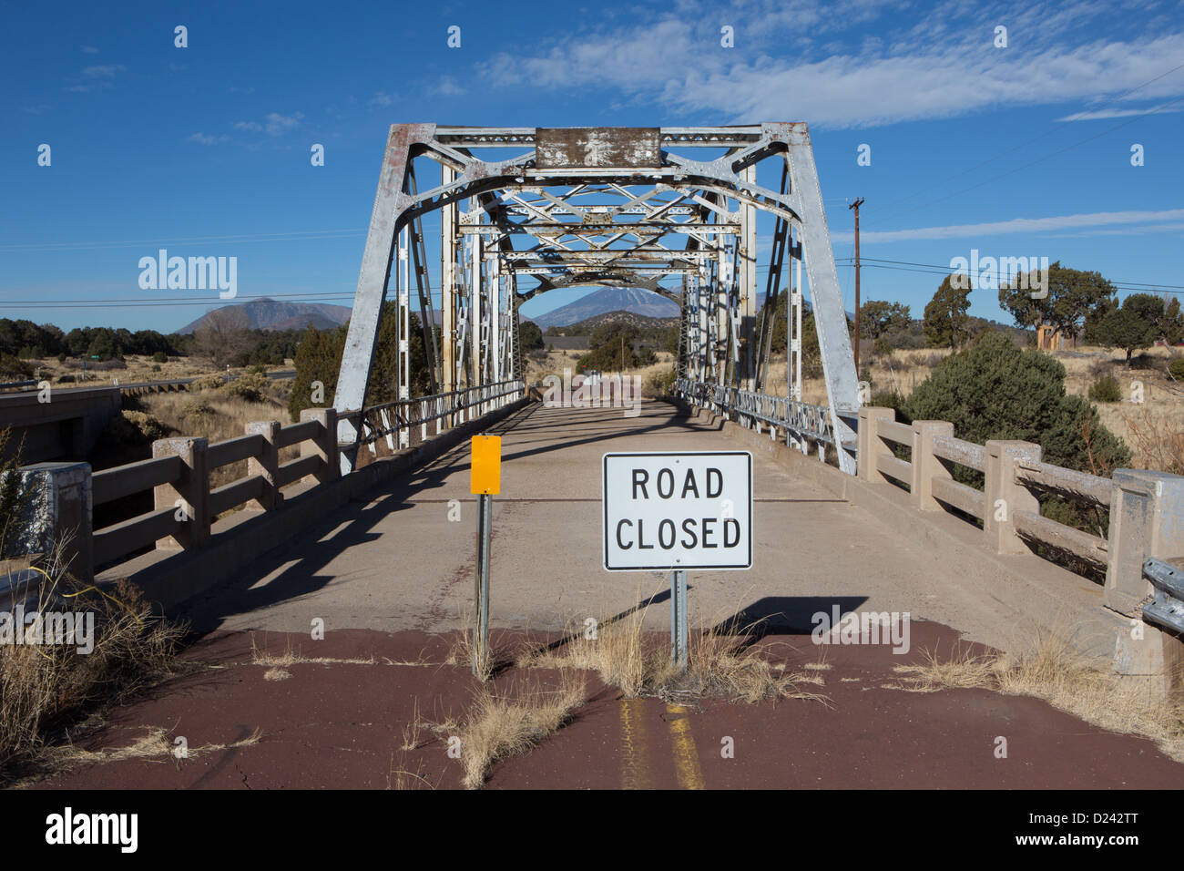 Disused bridge on the old Route 66, Winona, Arizona Stock Photo