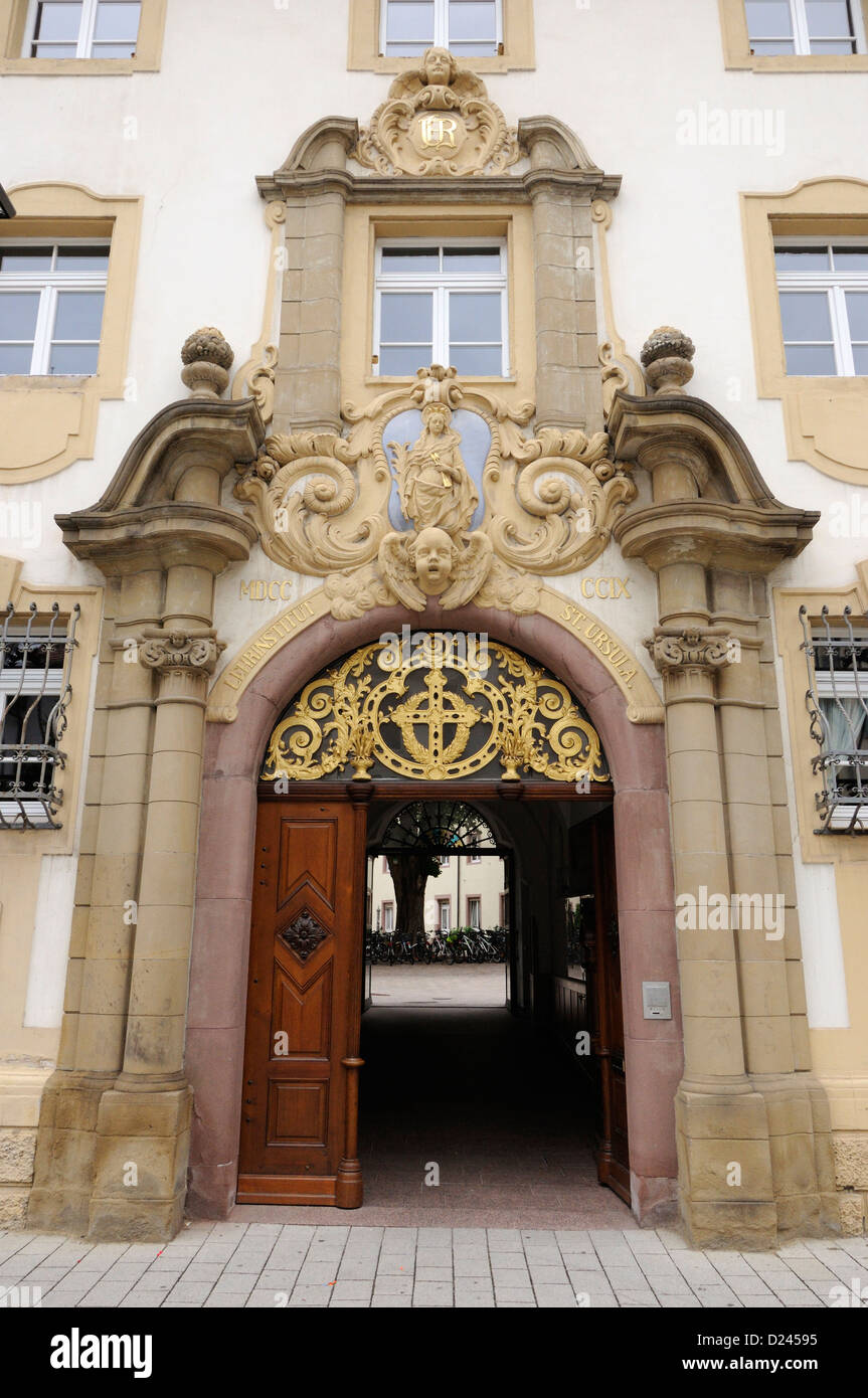 The gateway to the Convent of St Ursula Learning Institute, Villingen,  Black Forest, Germany Stock Photo - Alamy