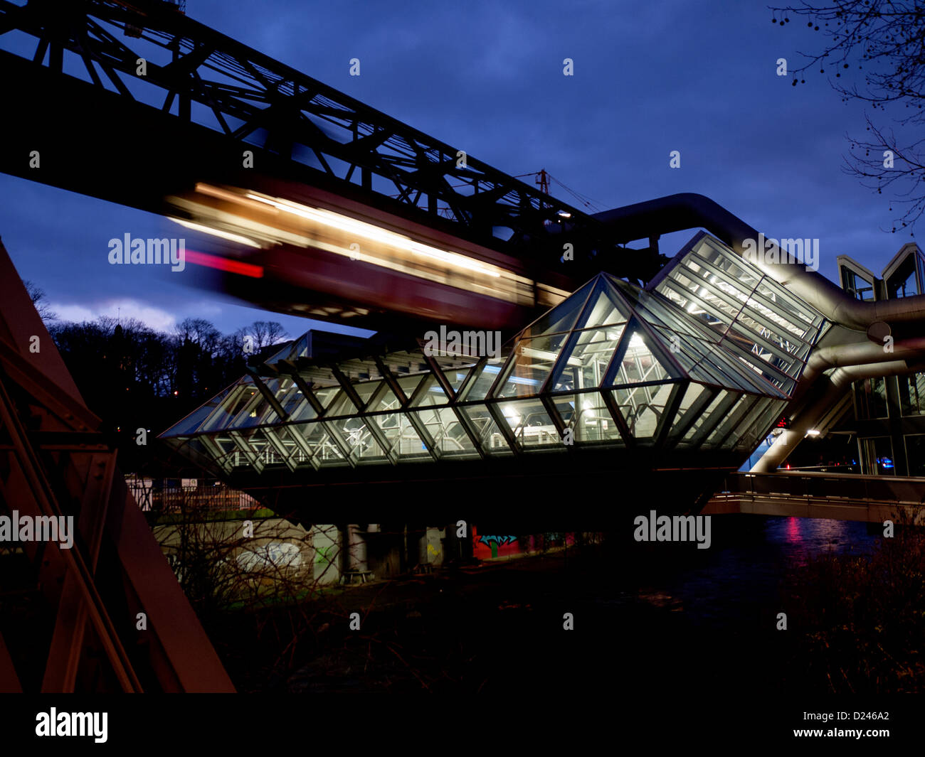 Monorail 'Die Schwebebahn' in Wuppertal, Germany Stock Photo