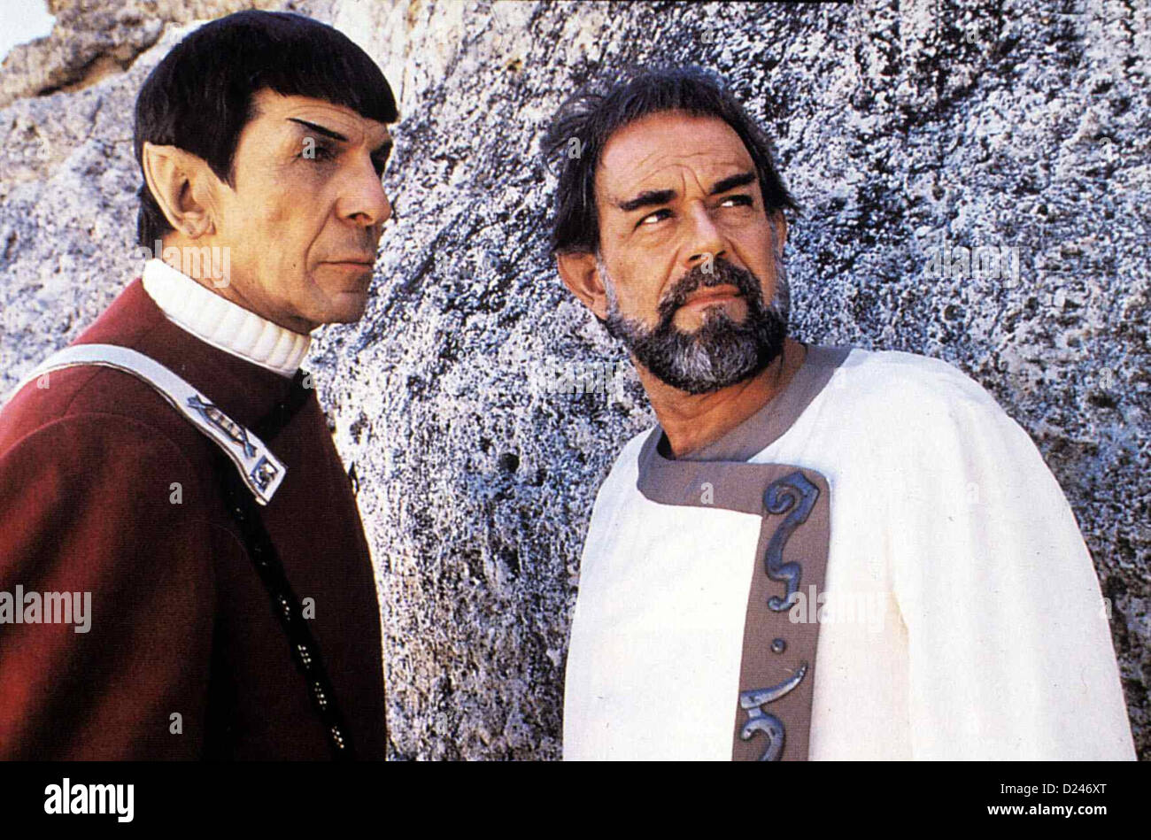 Star Trek V - Am Rande Des Universums  Star Trek V: Final Frontier  Leonhard Nimoy, Laurence Luckingbill Mr. Spock (Leonhard Stock Photo