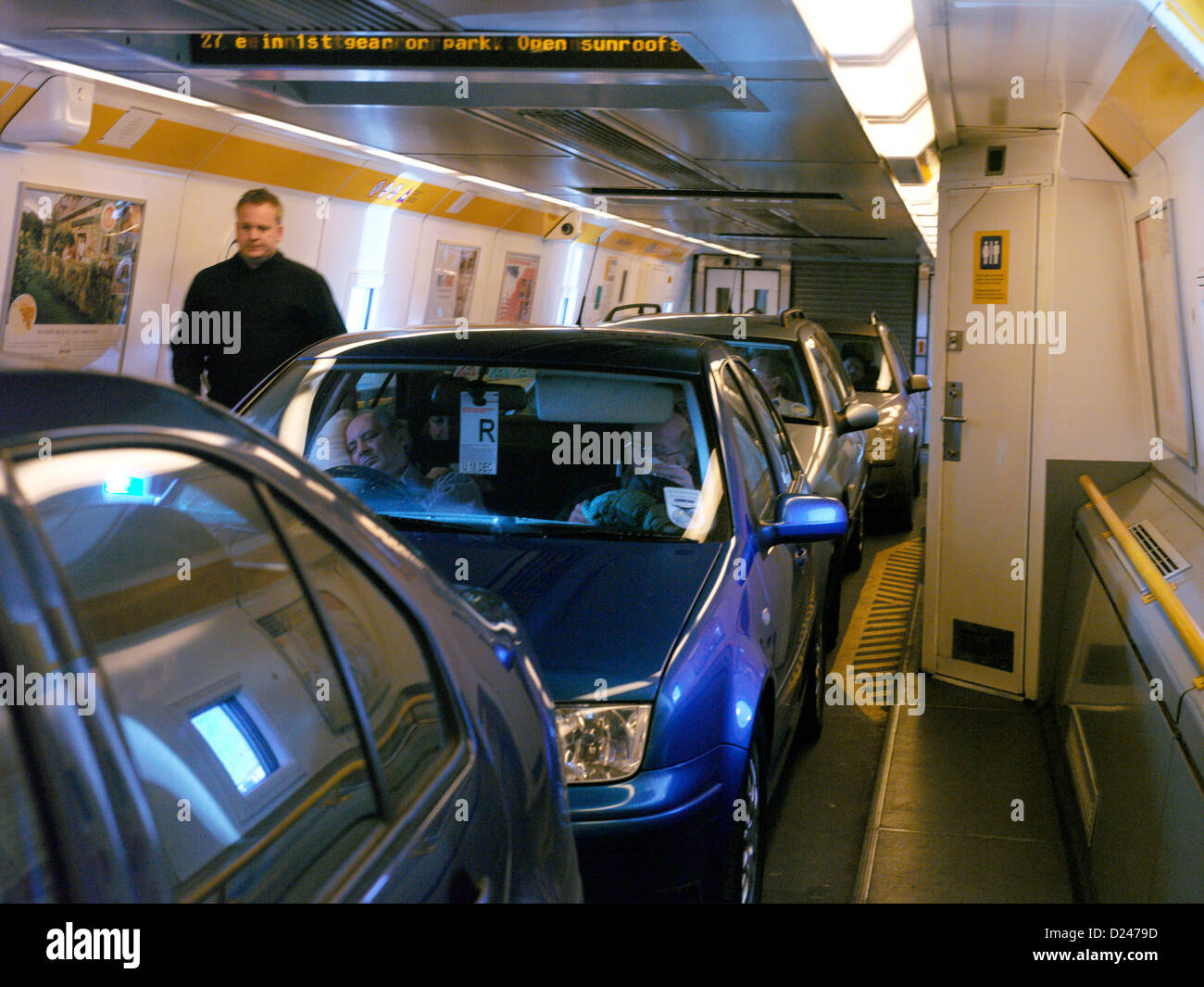 Eurotunnel Cars onboard Shuttle Train Stock Photo Alamy
