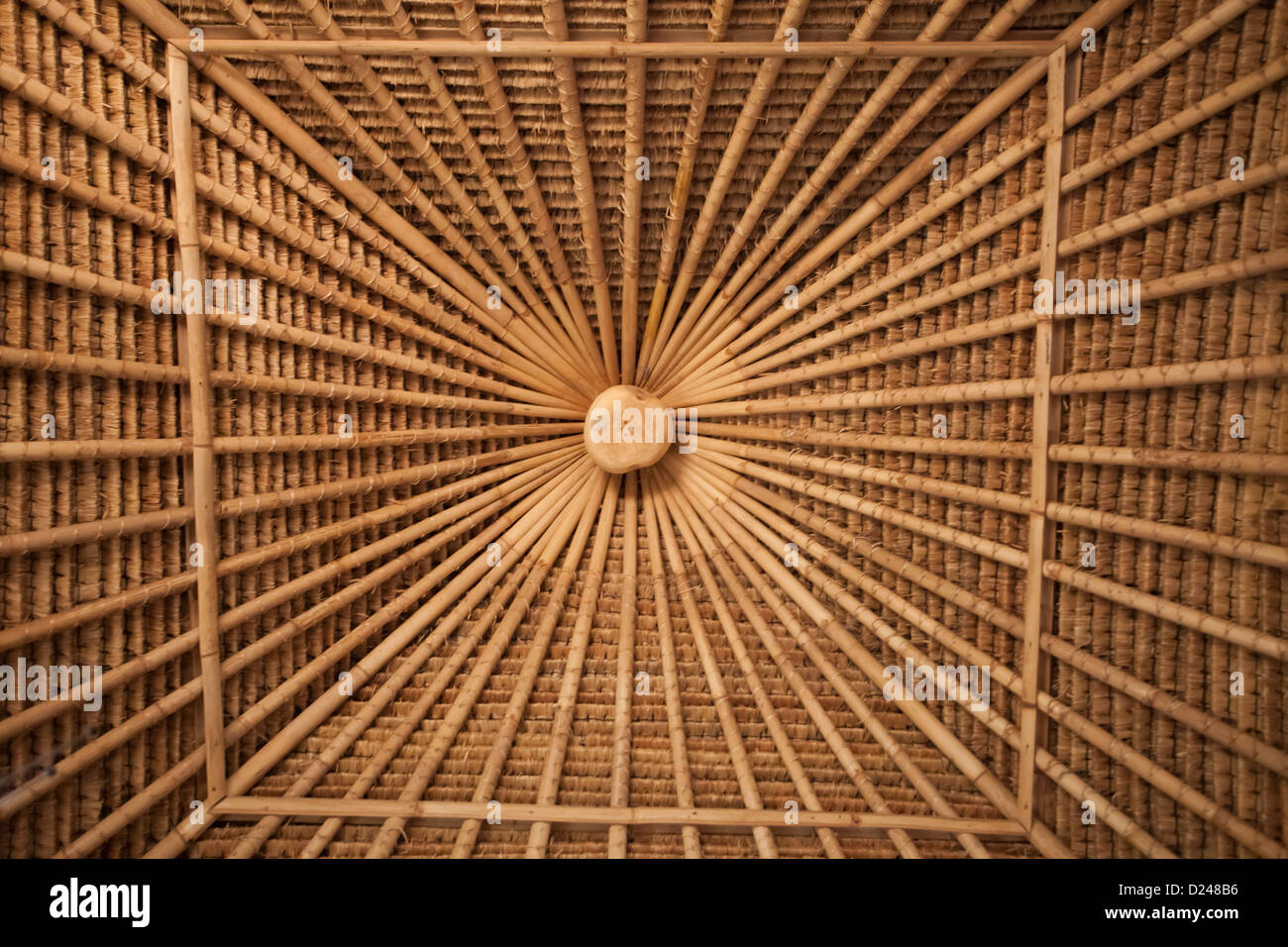 Bamboo ceiling pattern in bamboo house in Bali Stock Photo Alamy