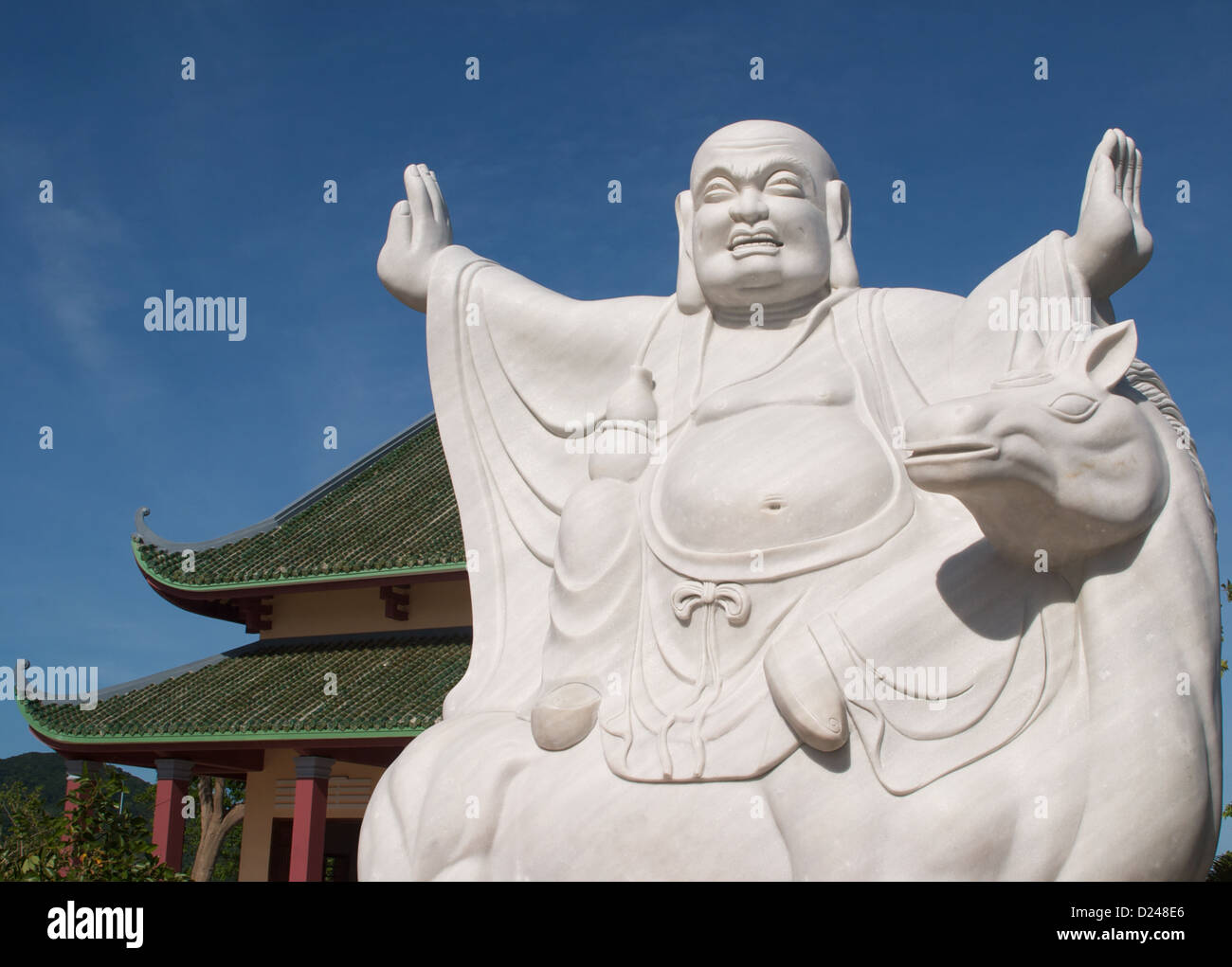 A marble Buddha statue at Linh Ung Pagoda, Da Nang Vietnam Stock Photo