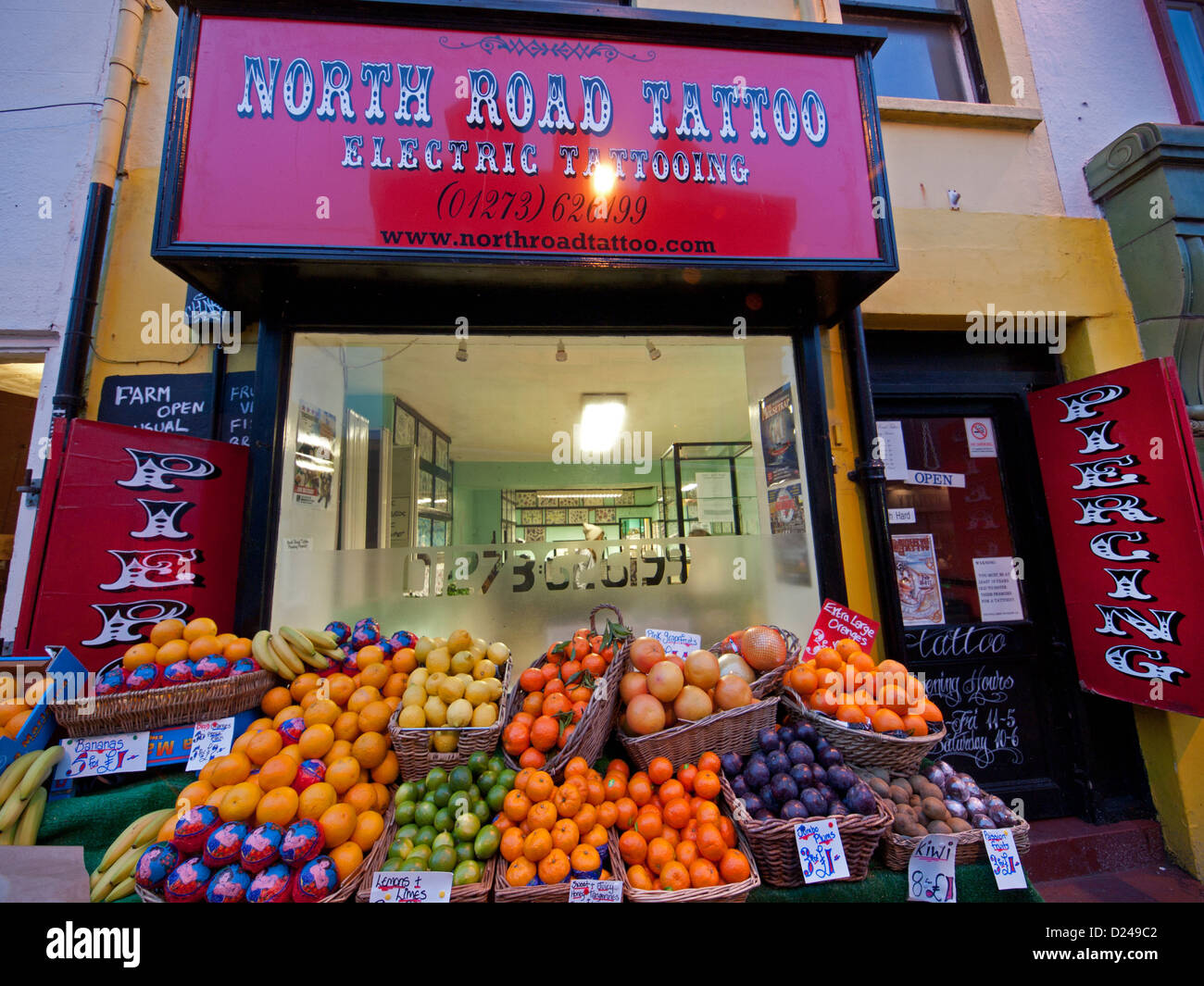 Exterior of a tattoo studio in North Laine,Brighton Stock Photo Alamy