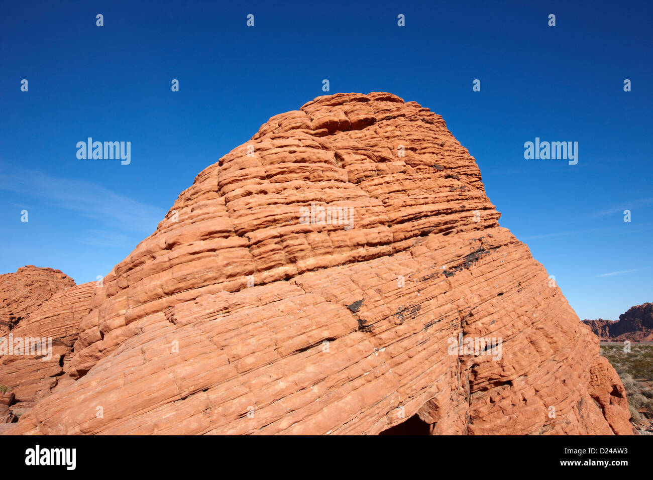 sediment lines on beehives sandstone formations in valley of fire state park nevada usa Stock Photo