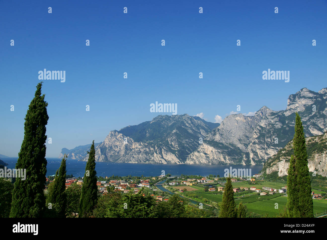 Torbole, overview, Lake, Water, Mountain, Rive del Garda, Lago di Garda ...