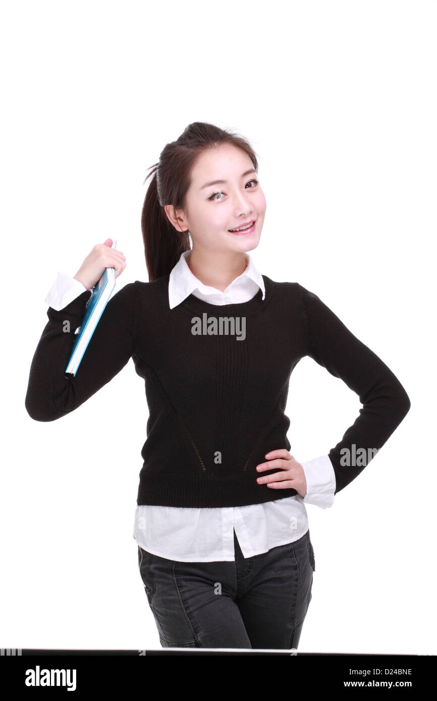 A Beautiful girl Isolated On a White background Stock Photo - Alamy