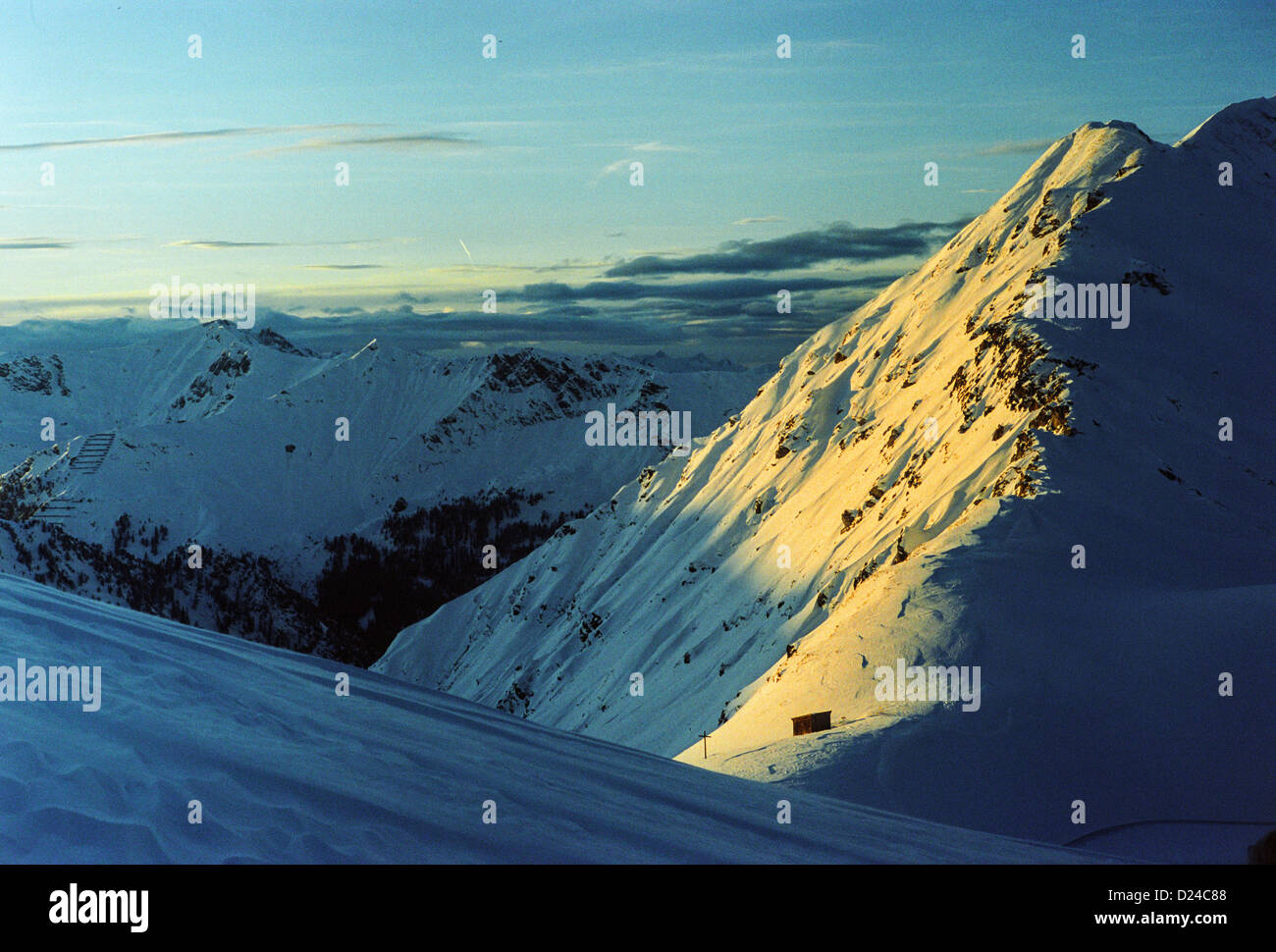 Alpine landscape, Zillertal, Hintertux glacier, Austria Stock Photo