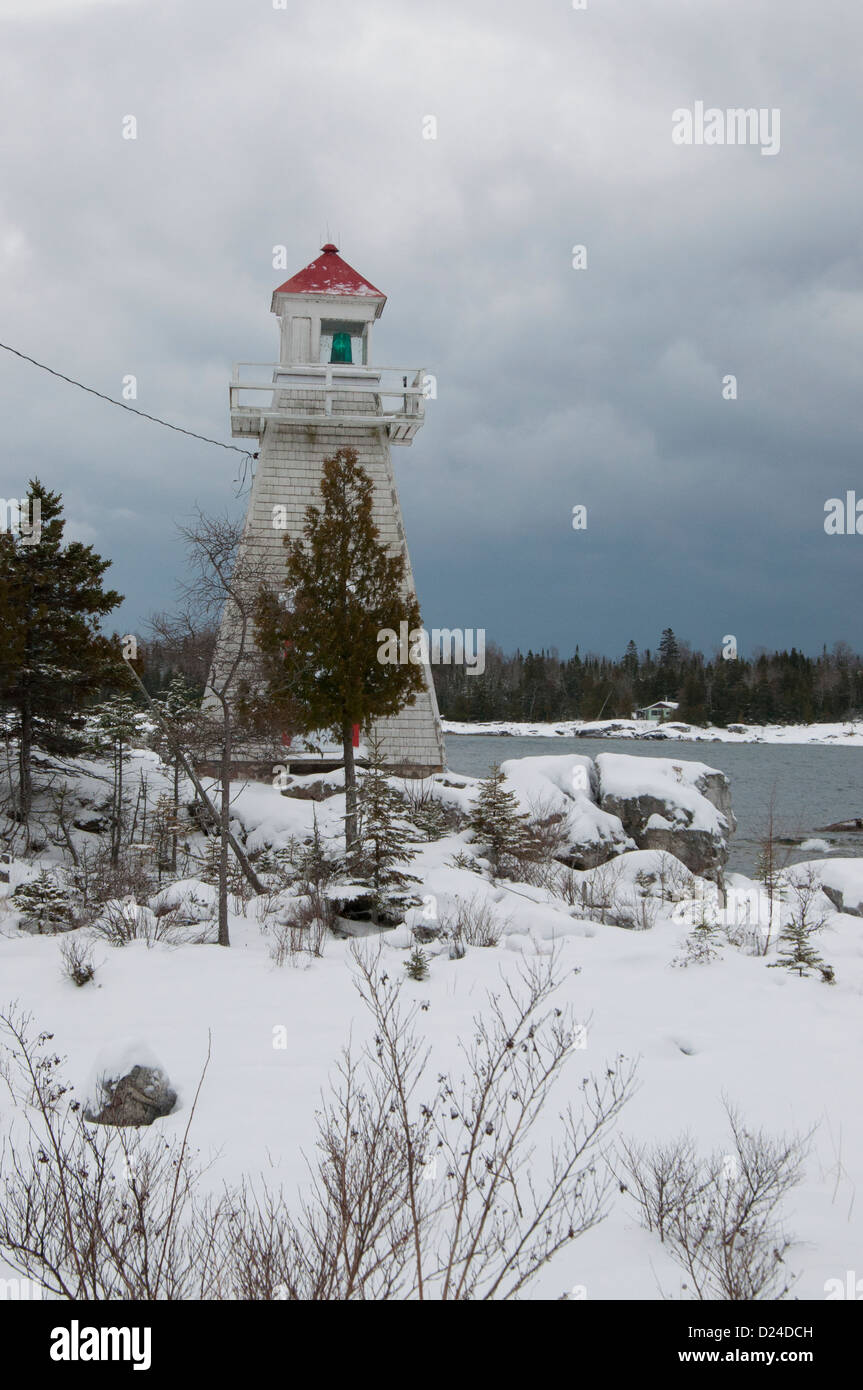 Lighthouse at South Baymouth on a stormy winter day Stock Photo Alamy