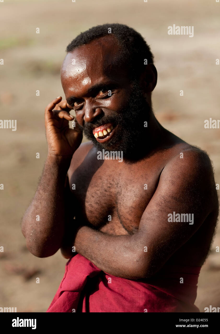 Dwarf Man, New Ireland Island, Papua New Guinea Stock Photo
