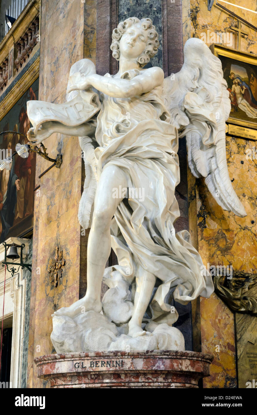 Statue of the Angel with the scroll by Bernini church of Sant'Andrea