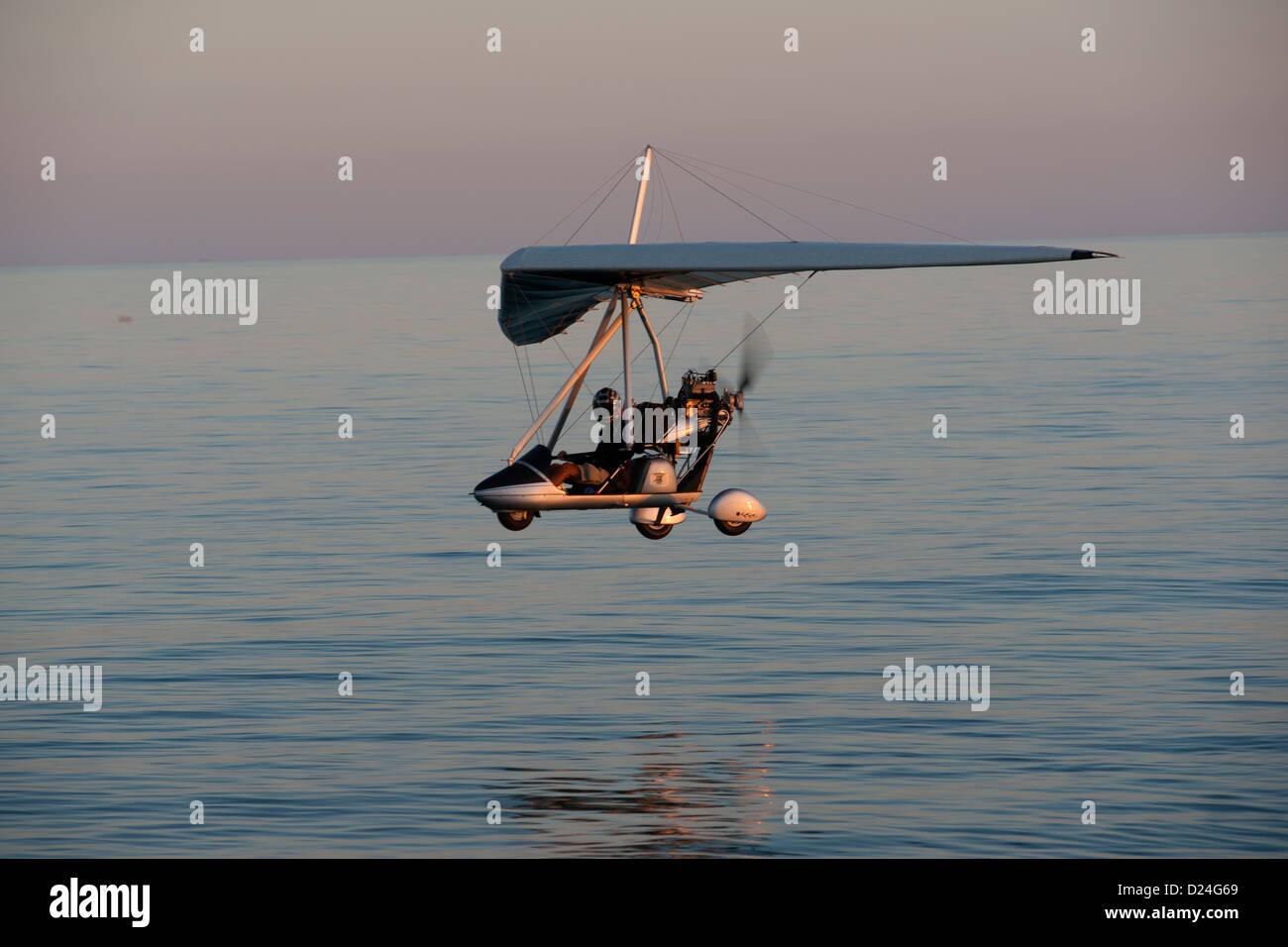 Ultralight Aircraft, Adriatic, Sea, Veneto, Italy, Europe Stock Photo