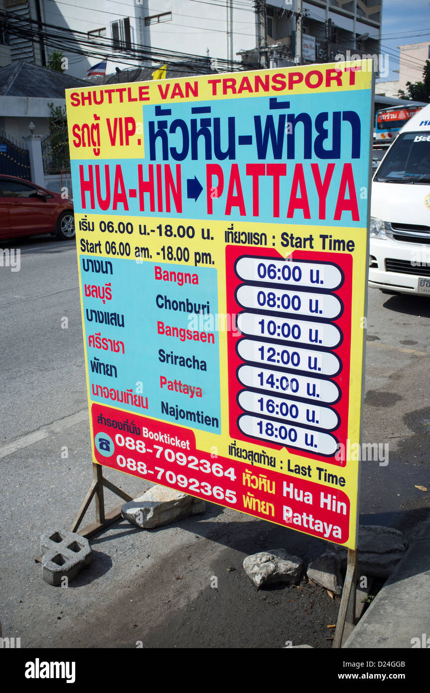 Shuttle Van Bus Transport Hua Hin to Pattaya in Hua Hin Thailand Stock Photo