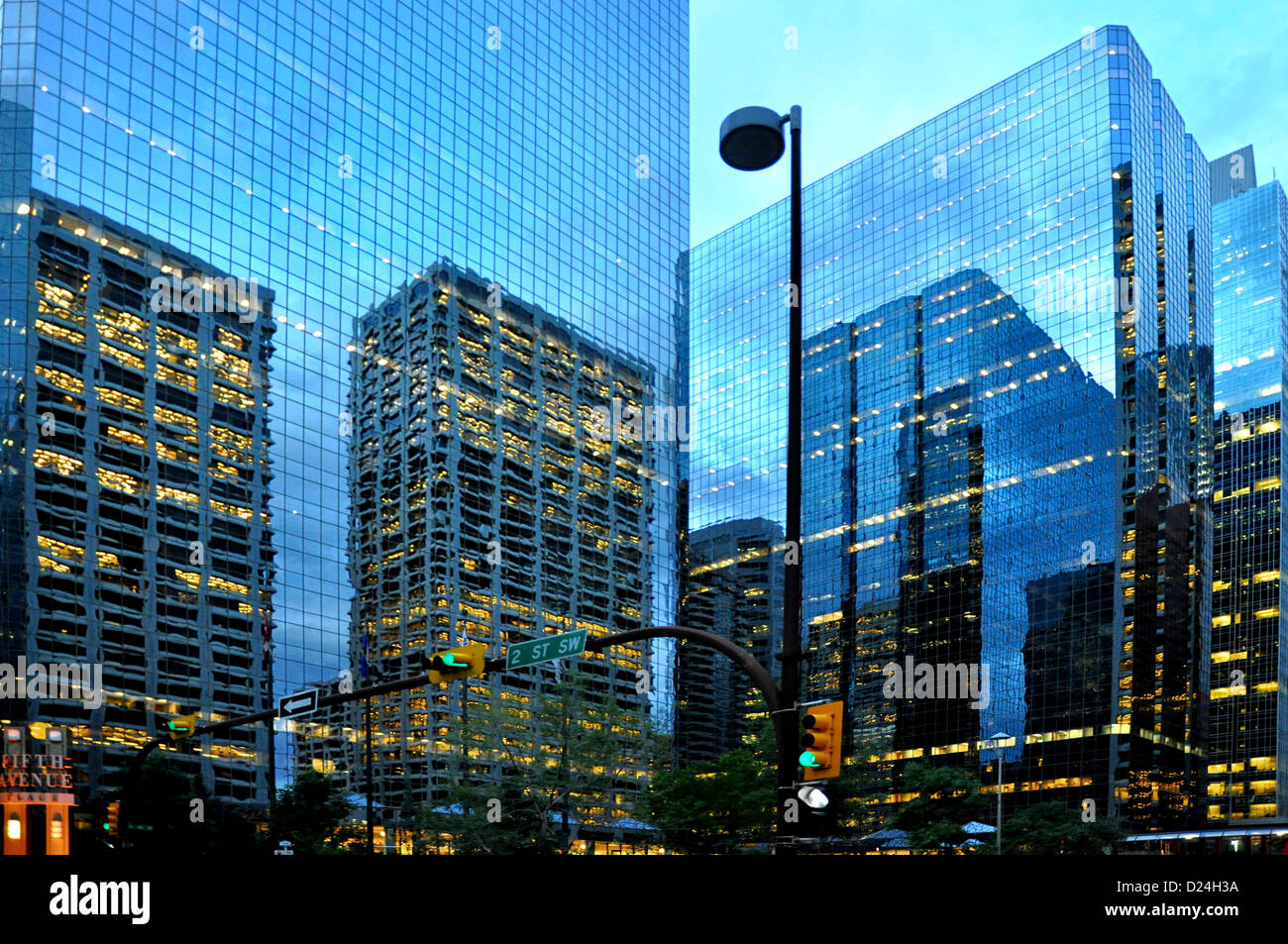 Reflections in downtown Calgary skyscrapers Stock Photo - Alamy
