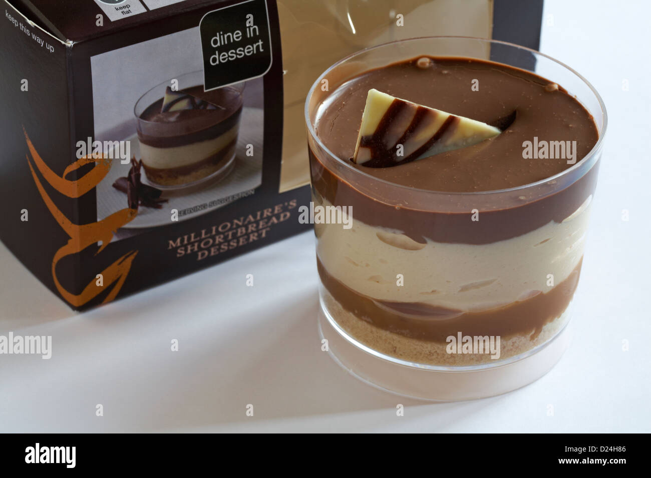 M&S dine in dessert Millionaire's Shortbread Dessert set on white background Stock Photo Alamy