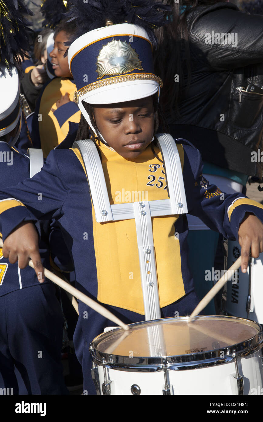 Members of the PS 257 elementary school marching band perform at the 3 ...