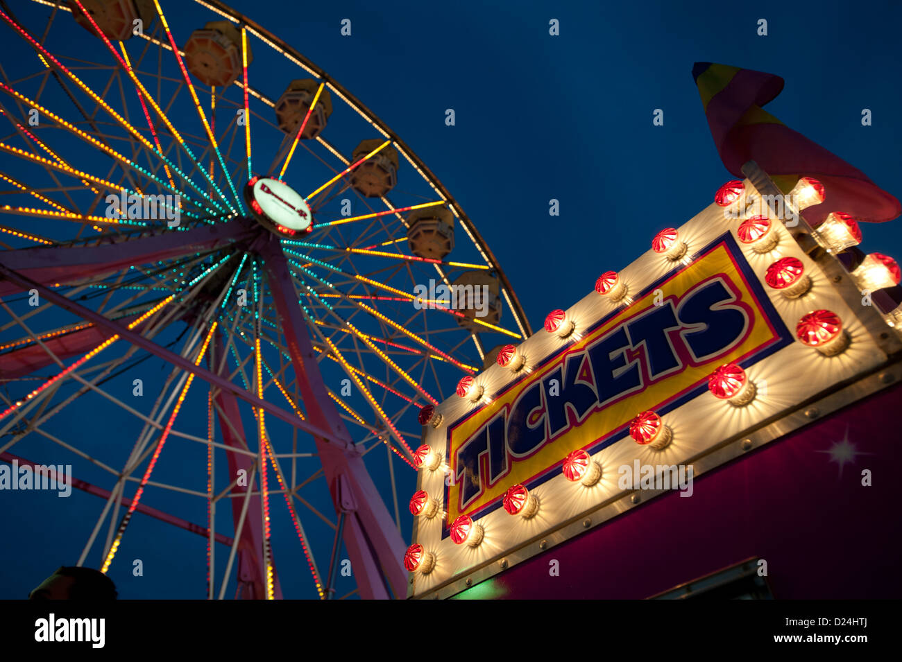 Amusement park rides at the Maryland State Fair, Timonium MD Stock