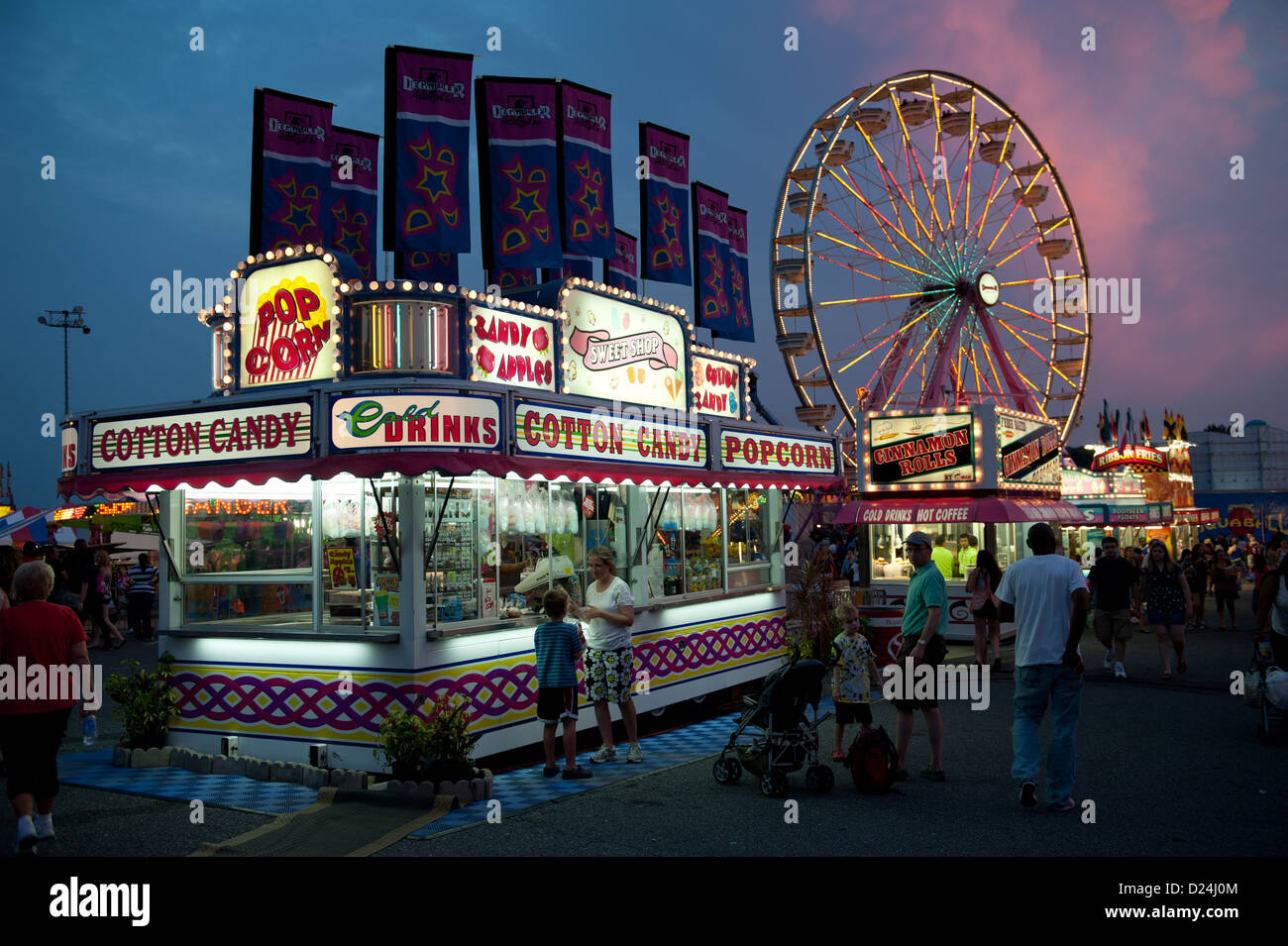 Amusement park rides at the Maryland State Fair, Timonium MD Stock