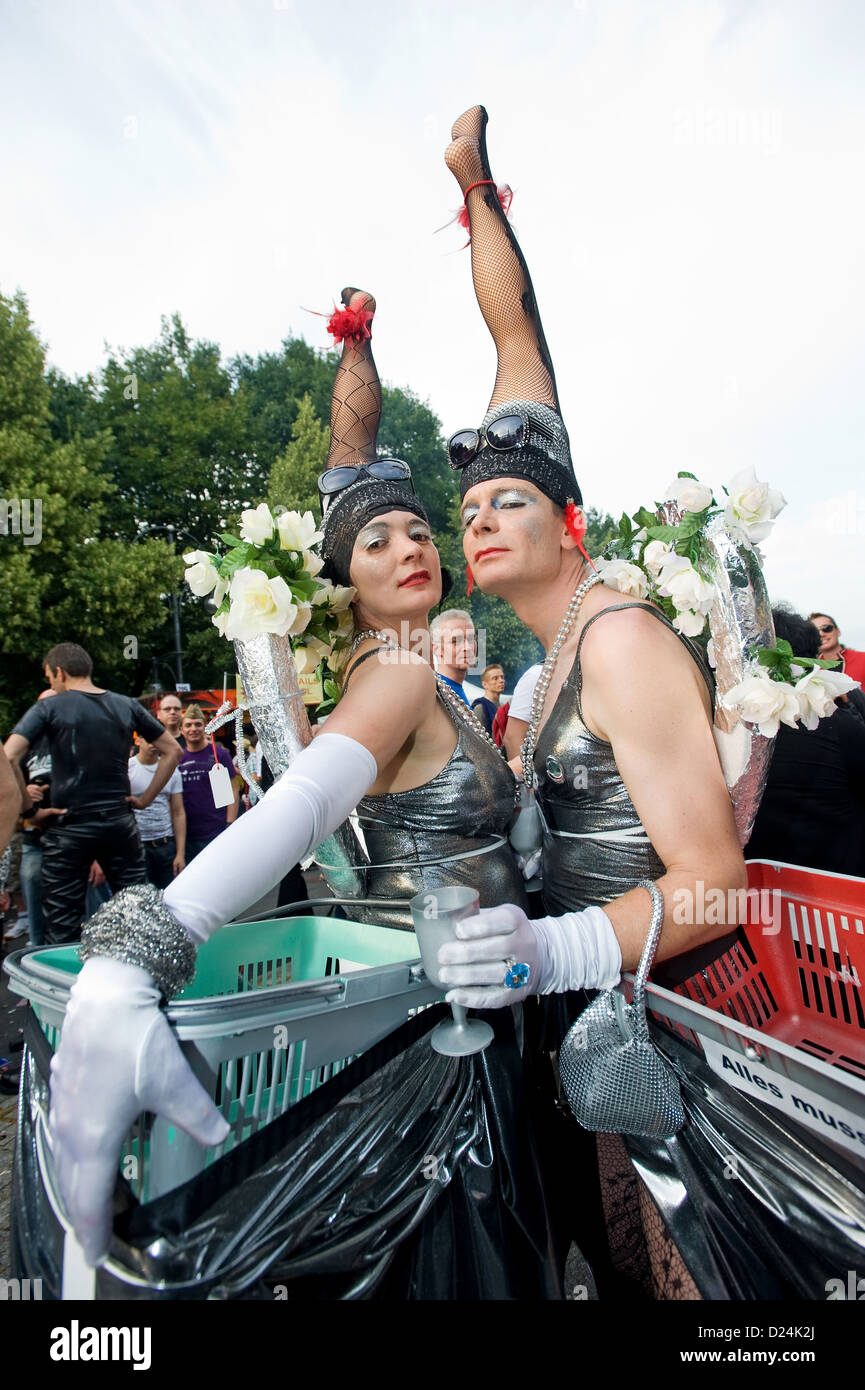Berlin, Germany, clad couple on the Christopher Street Day Stock Photo