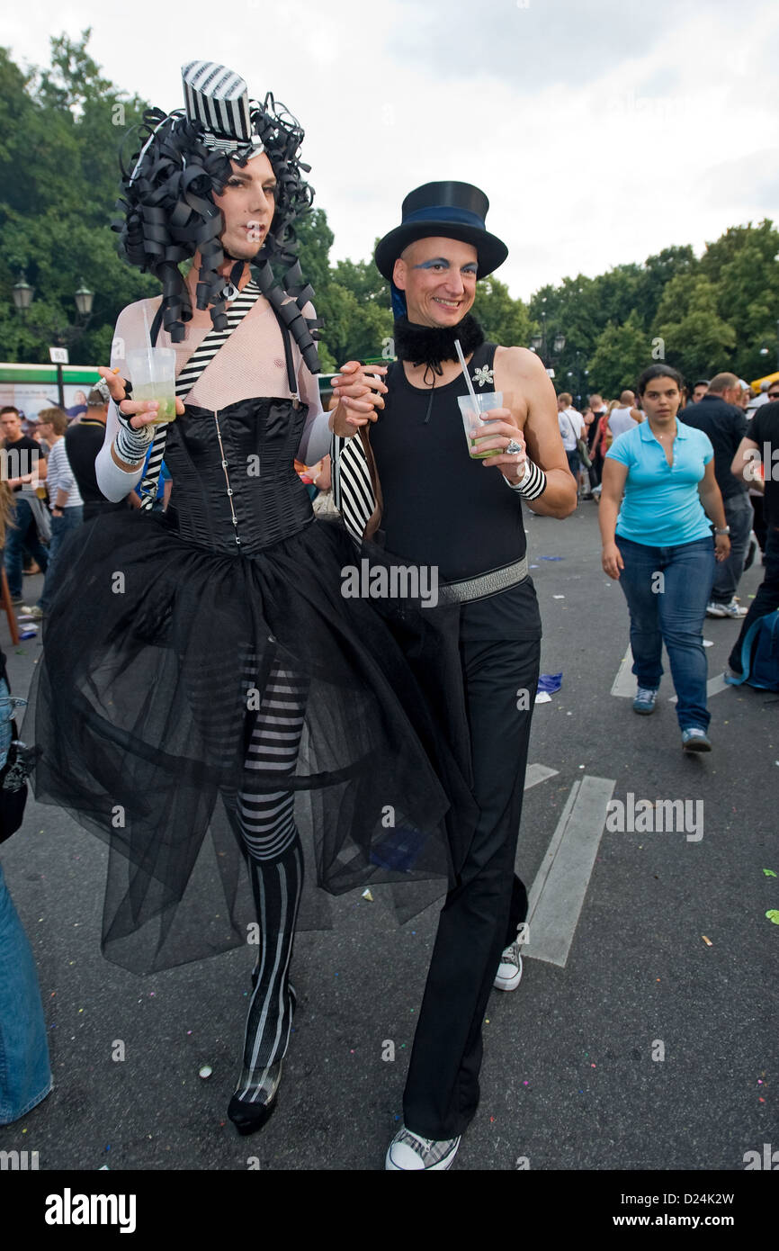 Berlin, Germany, dressed men on the Christopher Street Day Stock Photo