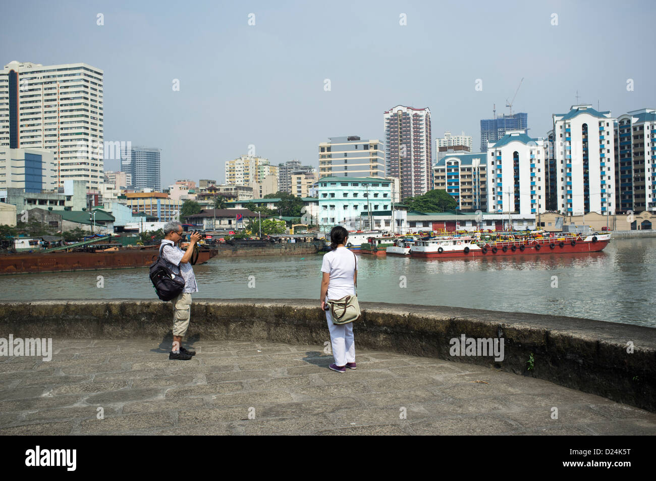 Tourists at Fort Santiago Manila Stock Photo