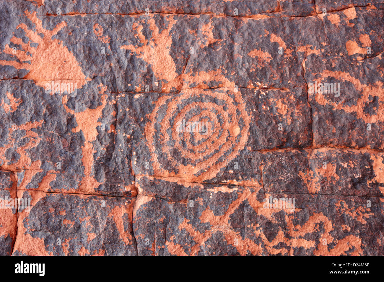 petroglyphs on atlatl large rock valley of fire state park nevada usa Stock Photo