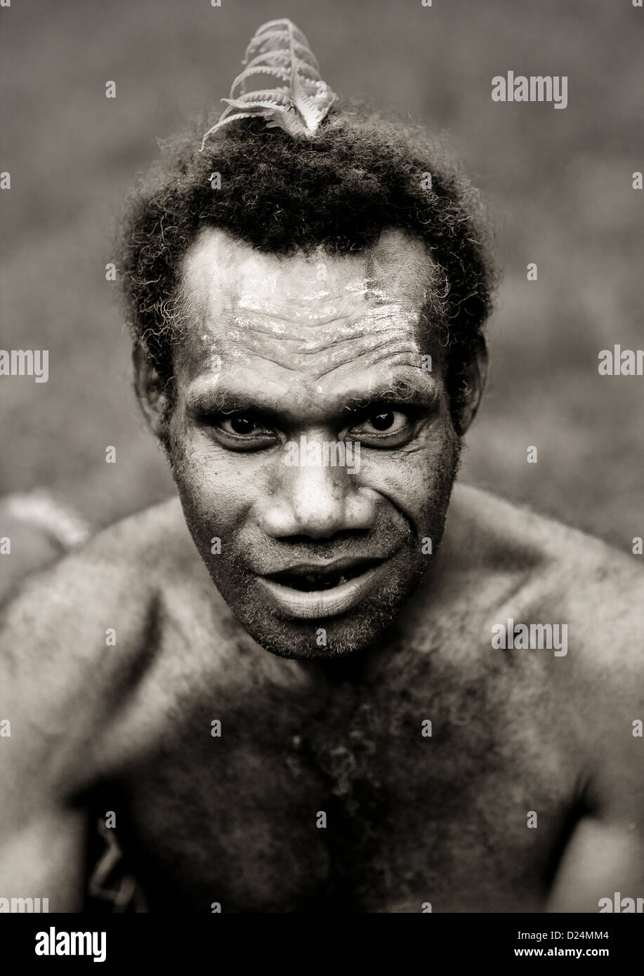 Man During Tubuan Dance, New Britain Island, Papua New Guinea Stock Photo