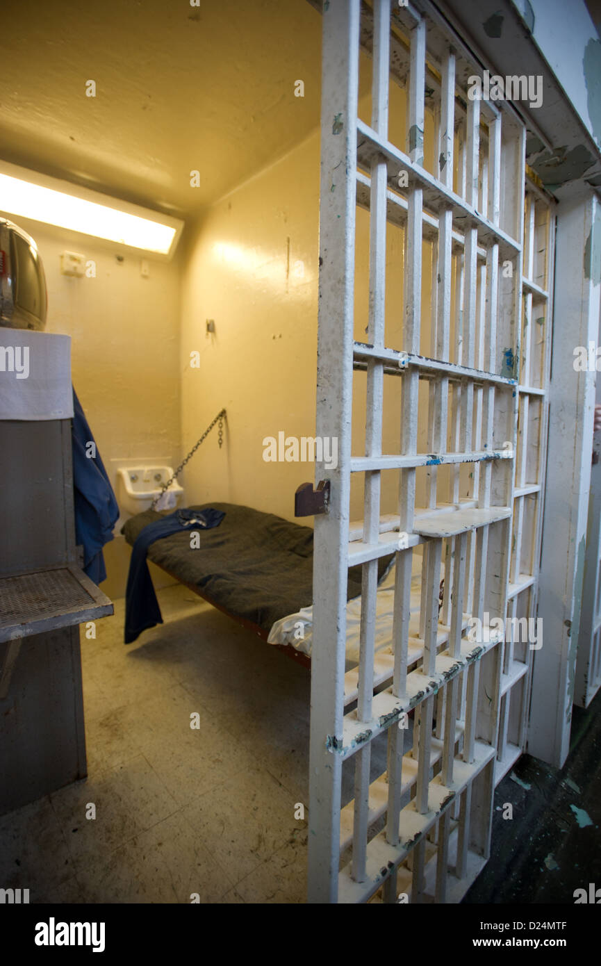 Jail cells and interior of Old Maryland House of Corrections, Jessup, Maryland Stock Photo