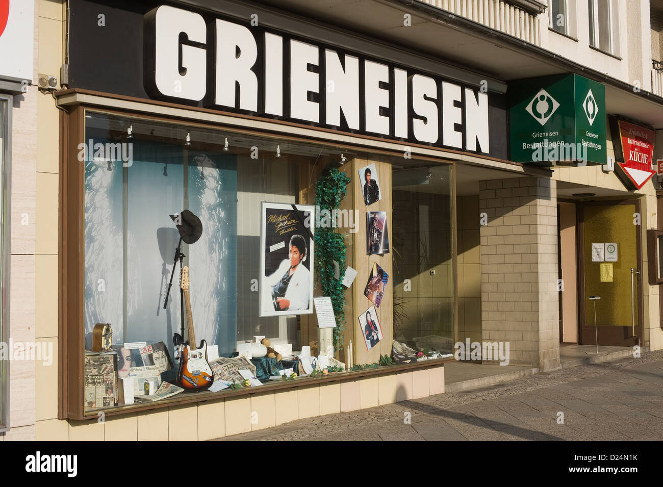 Berlin, Germany, the funeral home Grieneisen advertises with the death