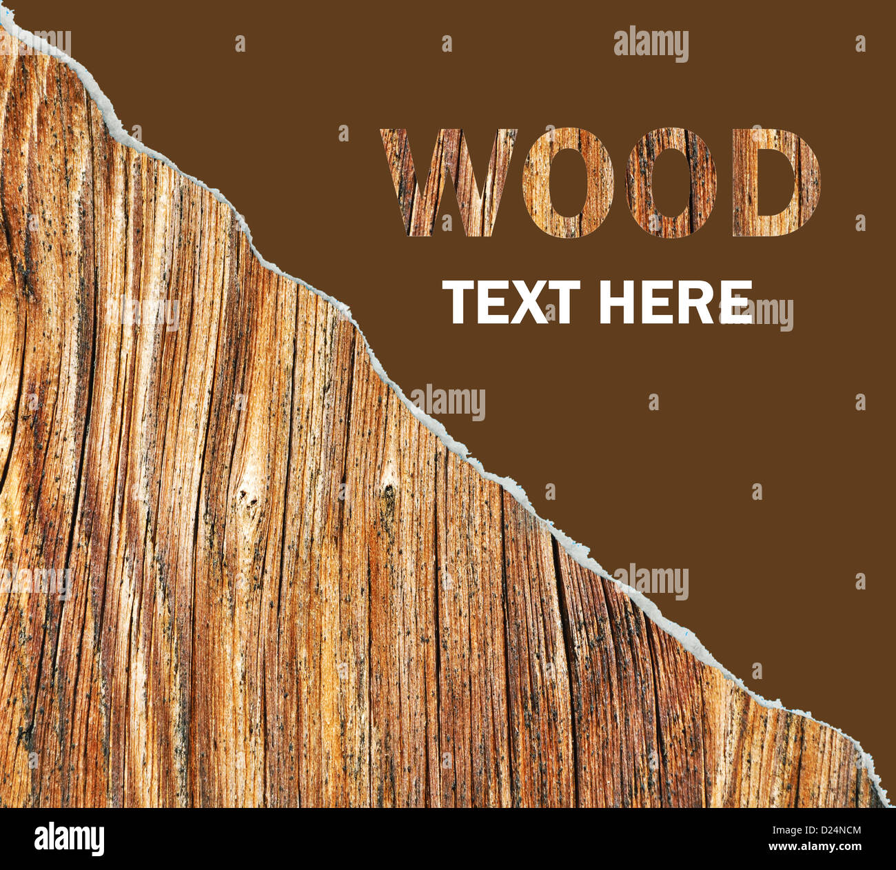 Wood background with ripped paper Stock Photo - Alamy