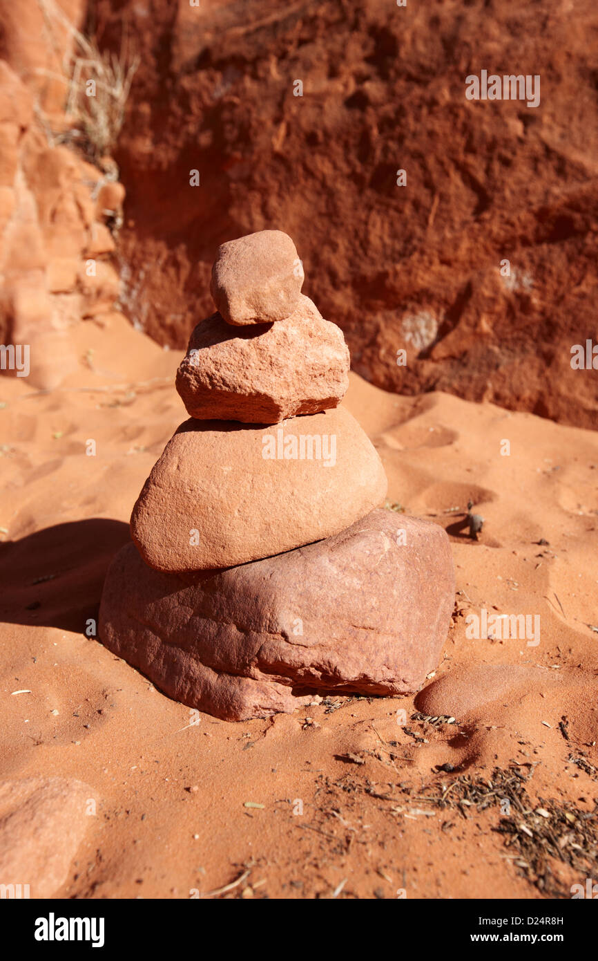 pile of sandstones on sand in the desert nevada usa Stock Photo