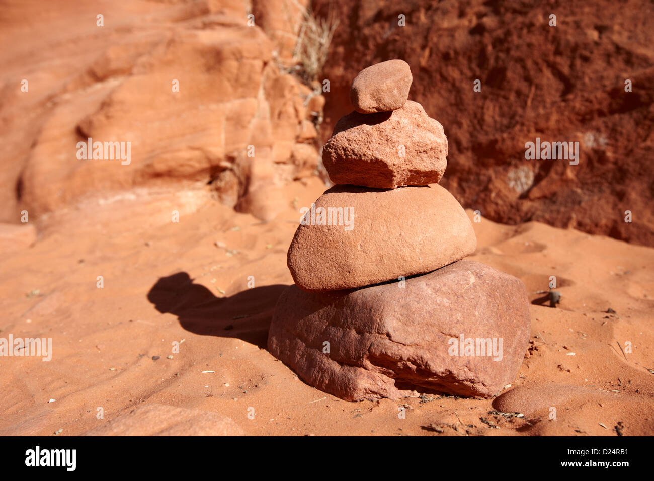 pile of sandstones on sand in the desert nevada usa Stock Photo