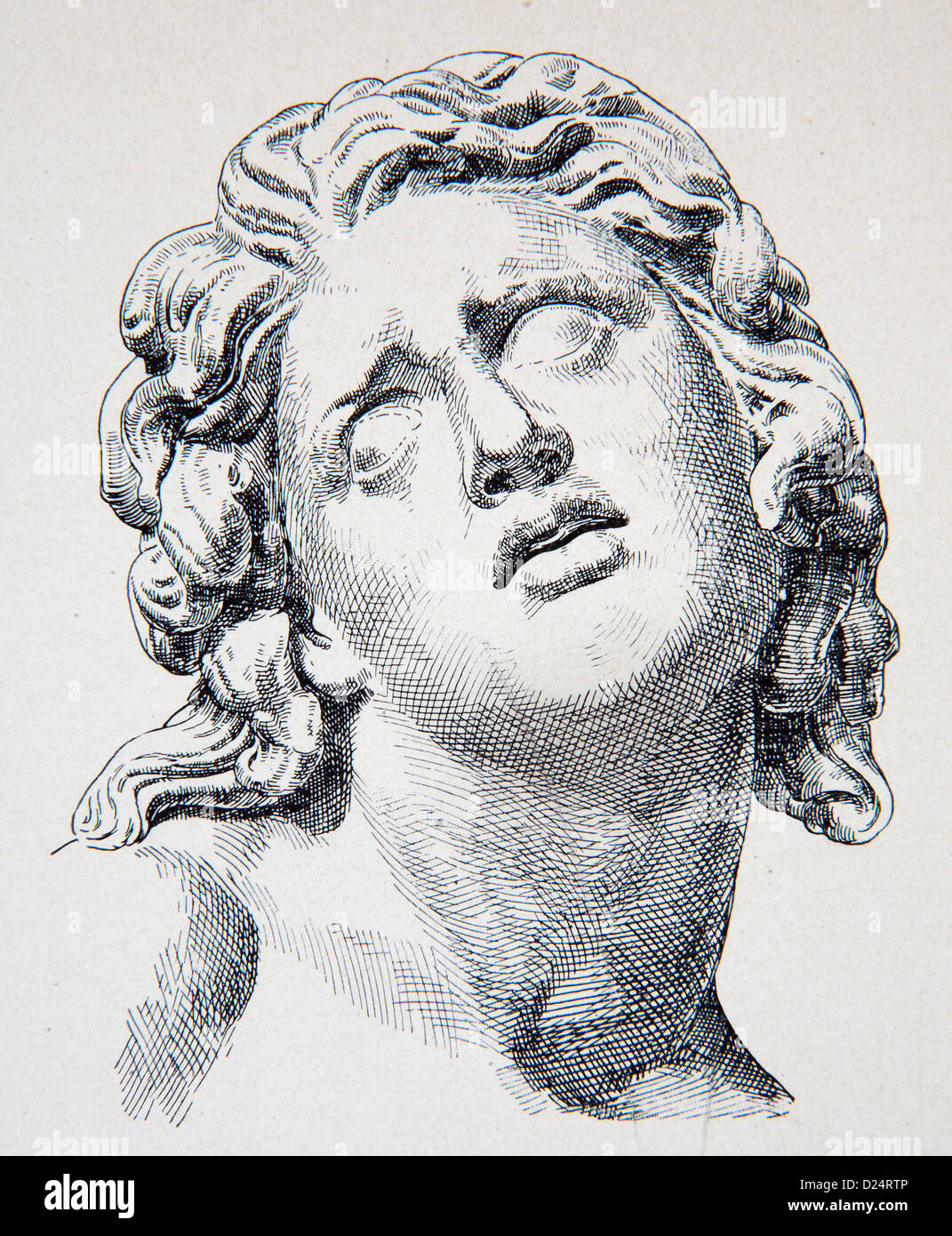 GERMANY - 1897: Litography of bust 