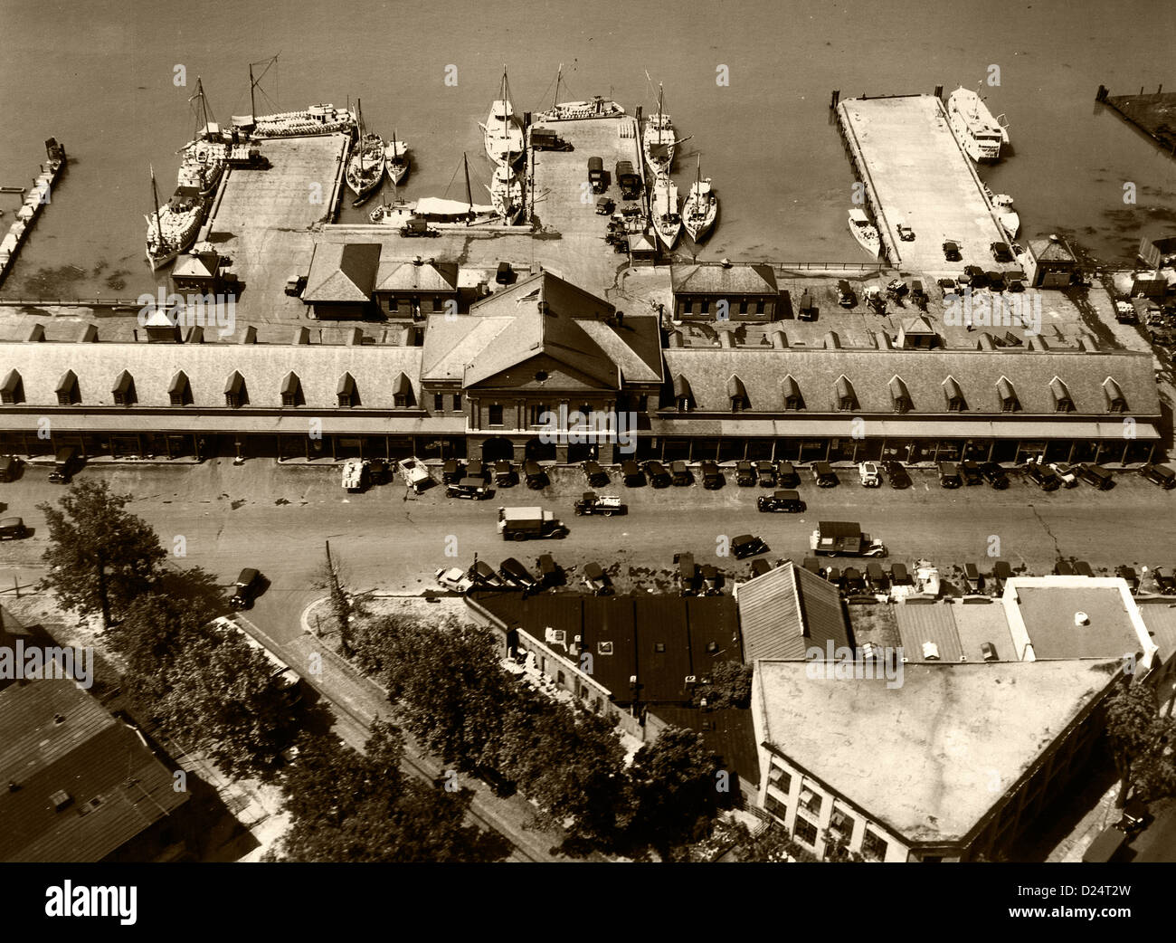 historical aerial photograph Washington Fish Market, Washington, DC, 1931 Stock Photo