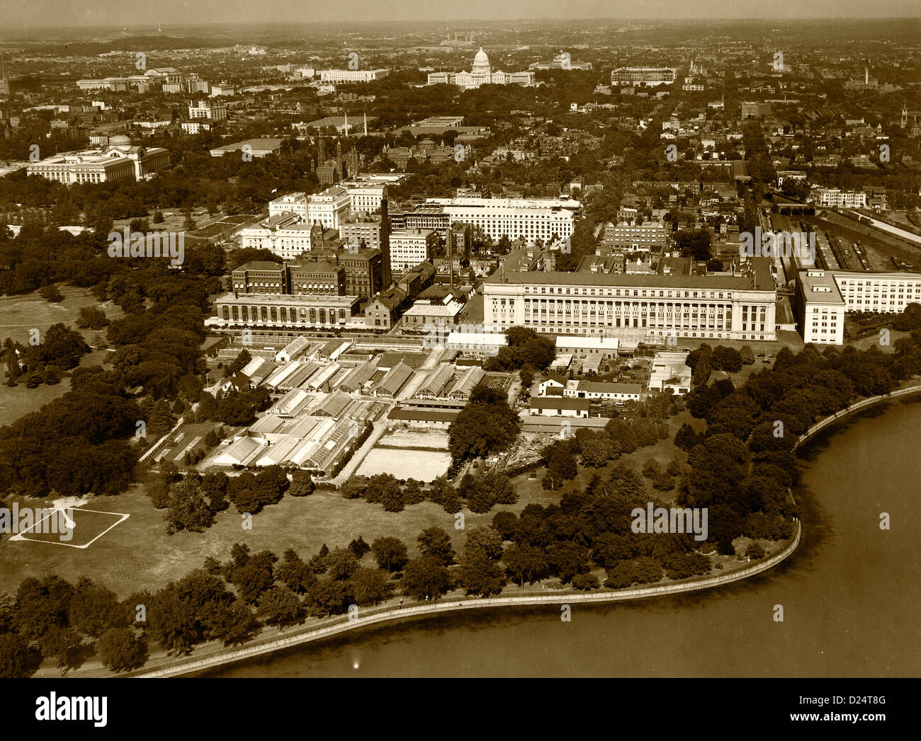 historical aerial photograph Washington, DC, 1931 Stock Photo