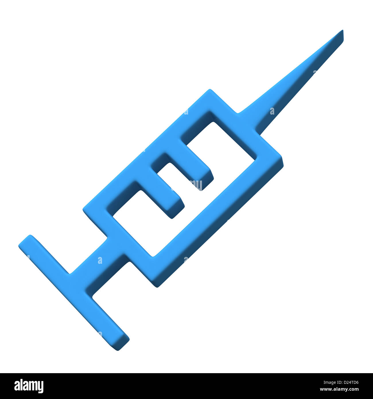 Blue medical syringe injection needle 3d icon Stock Photo - Alamy