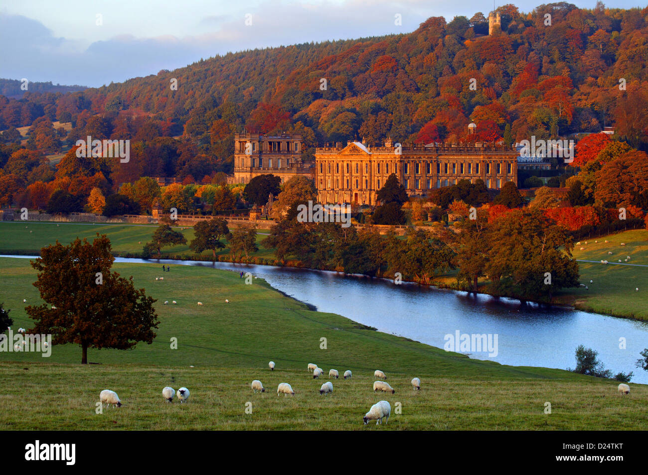 Chatsworth House. Derbyshire. Peak District Autumn Stock Photo Alamy