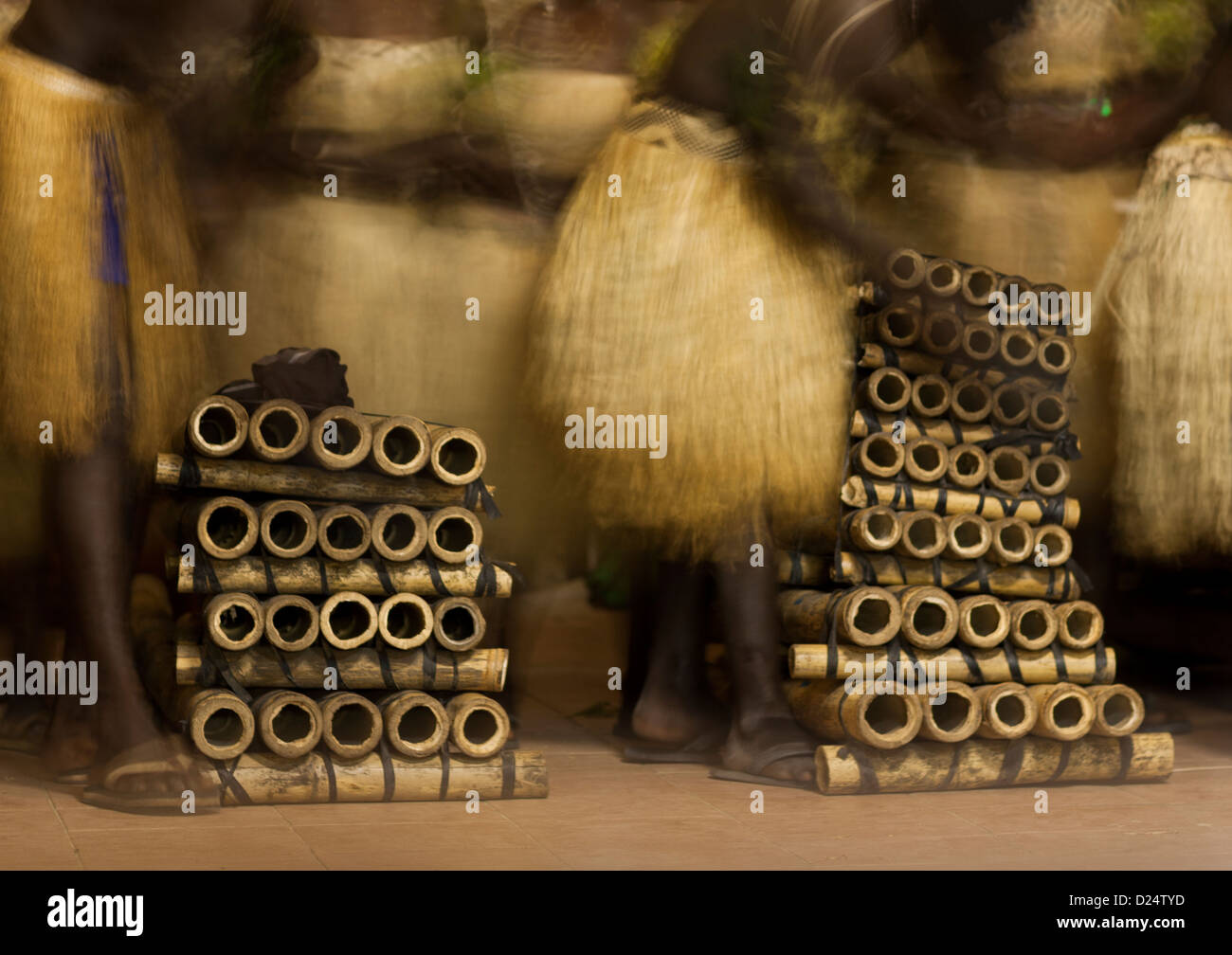 Tatok Bamboo Band In Pororan Island, Autonomous Region Of Bougainville, Papua New Guinea Stock Photo