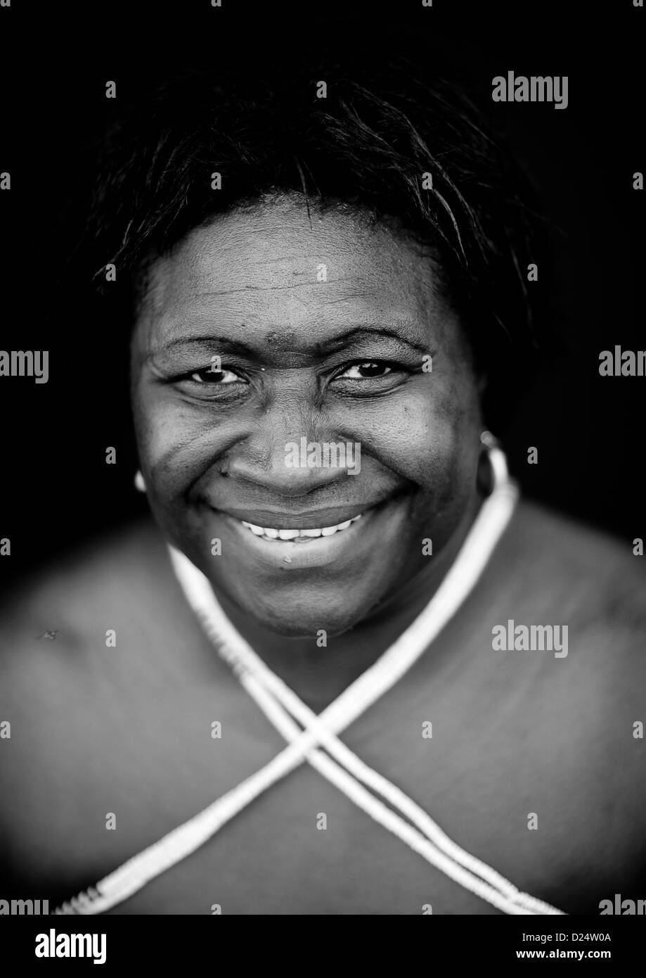 Woman From Autonomous Region Of Bougainville In Traditional Clothes, Papua New Guinea Stock Photo