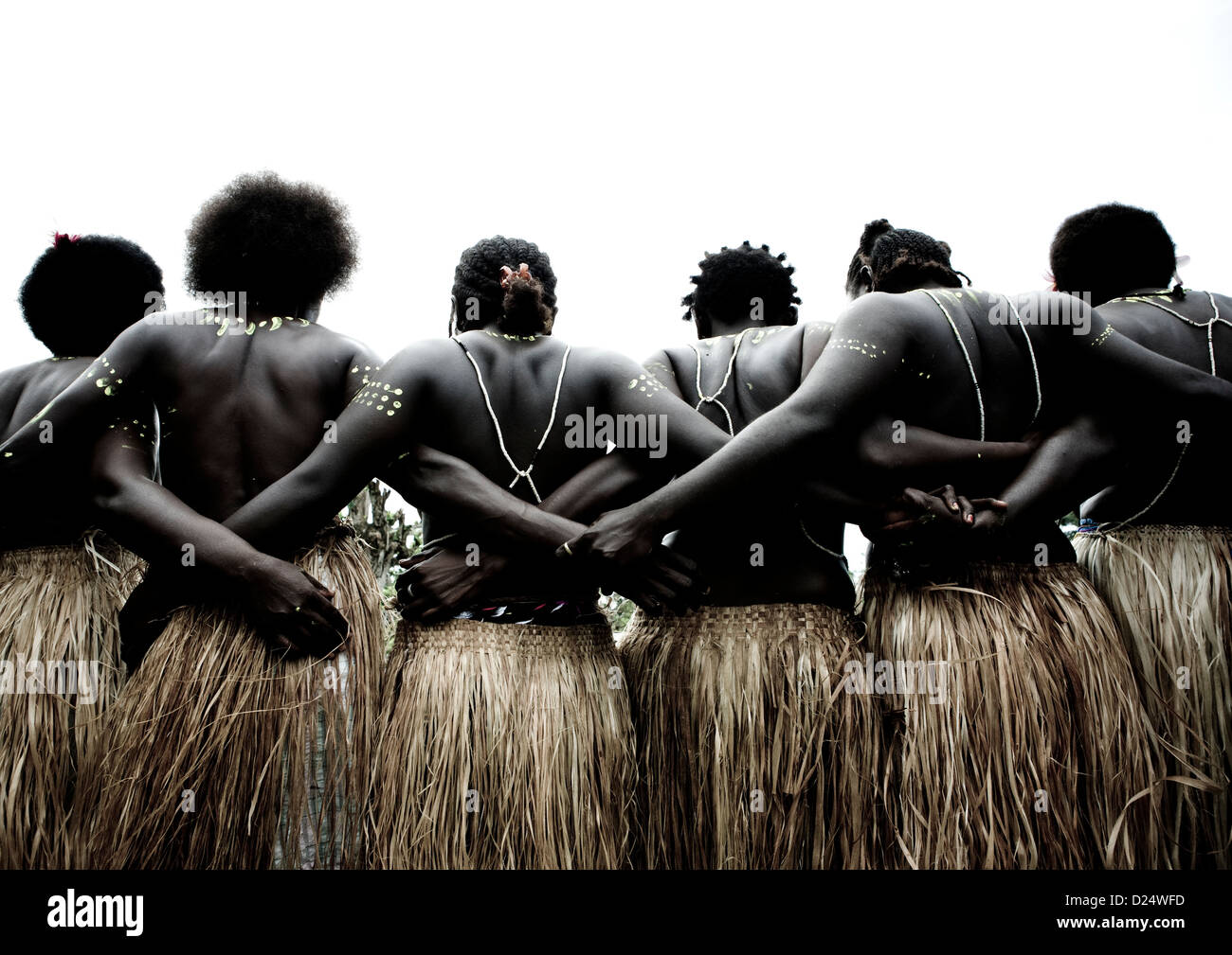 Women From Autonomous Region Of Bougainville In Traditionnal Clothes, Papua New Guinea Stock Photo